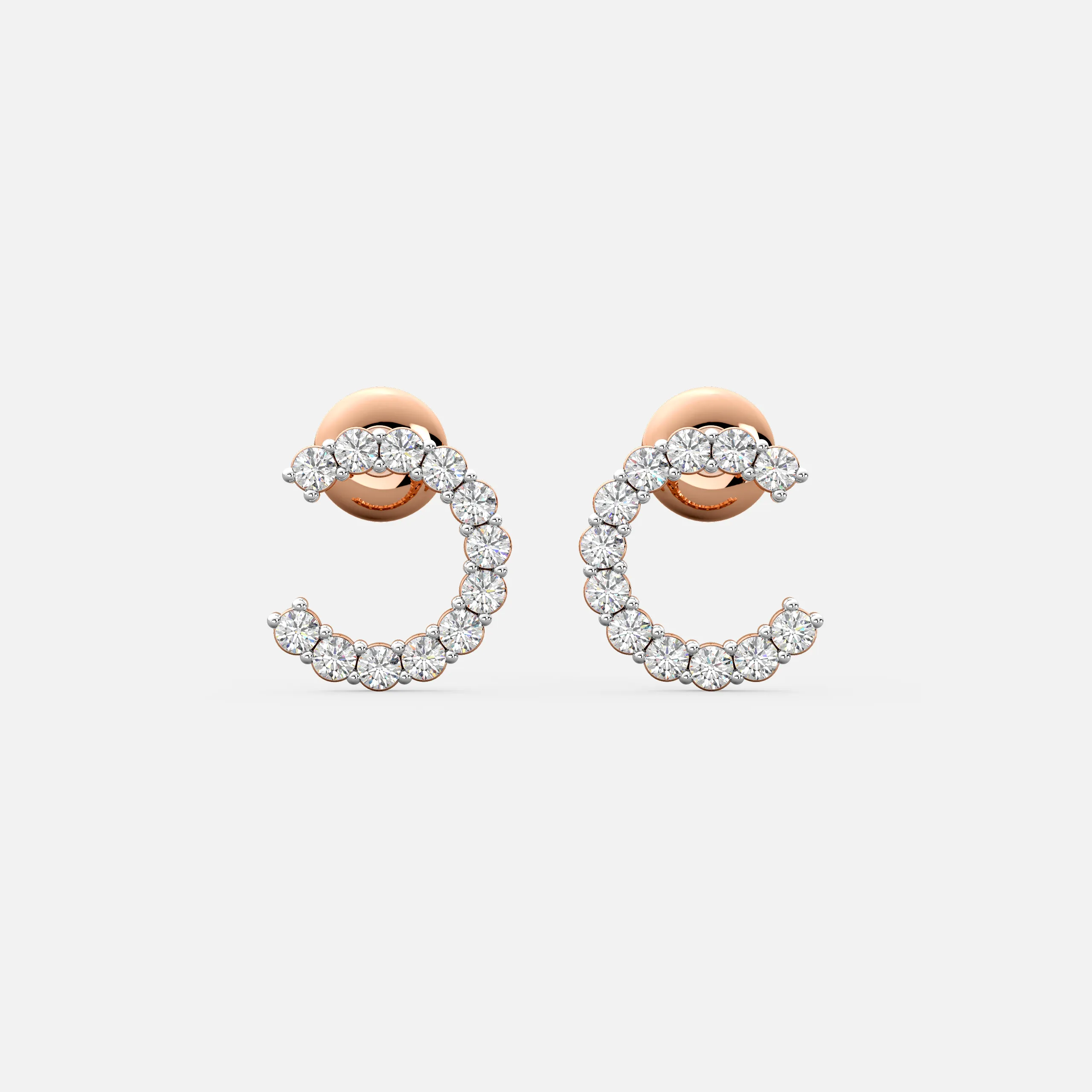 Crest Curve Diamond Earrings