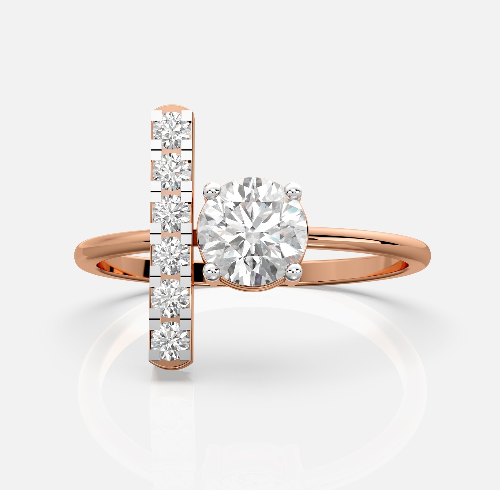 Vertical Grace Diamond Ring