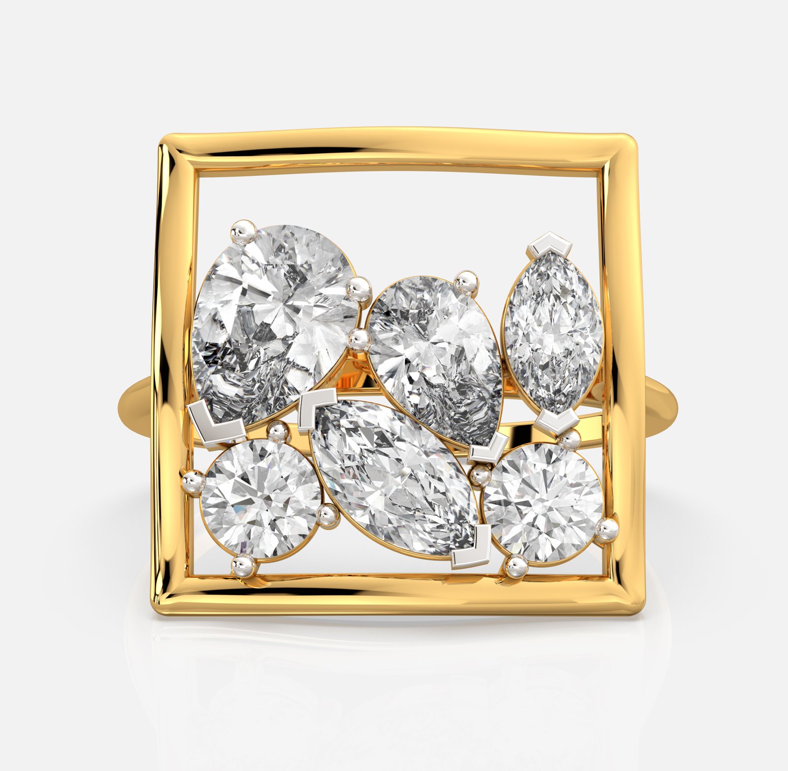 Framed Bloom Diamond Ring