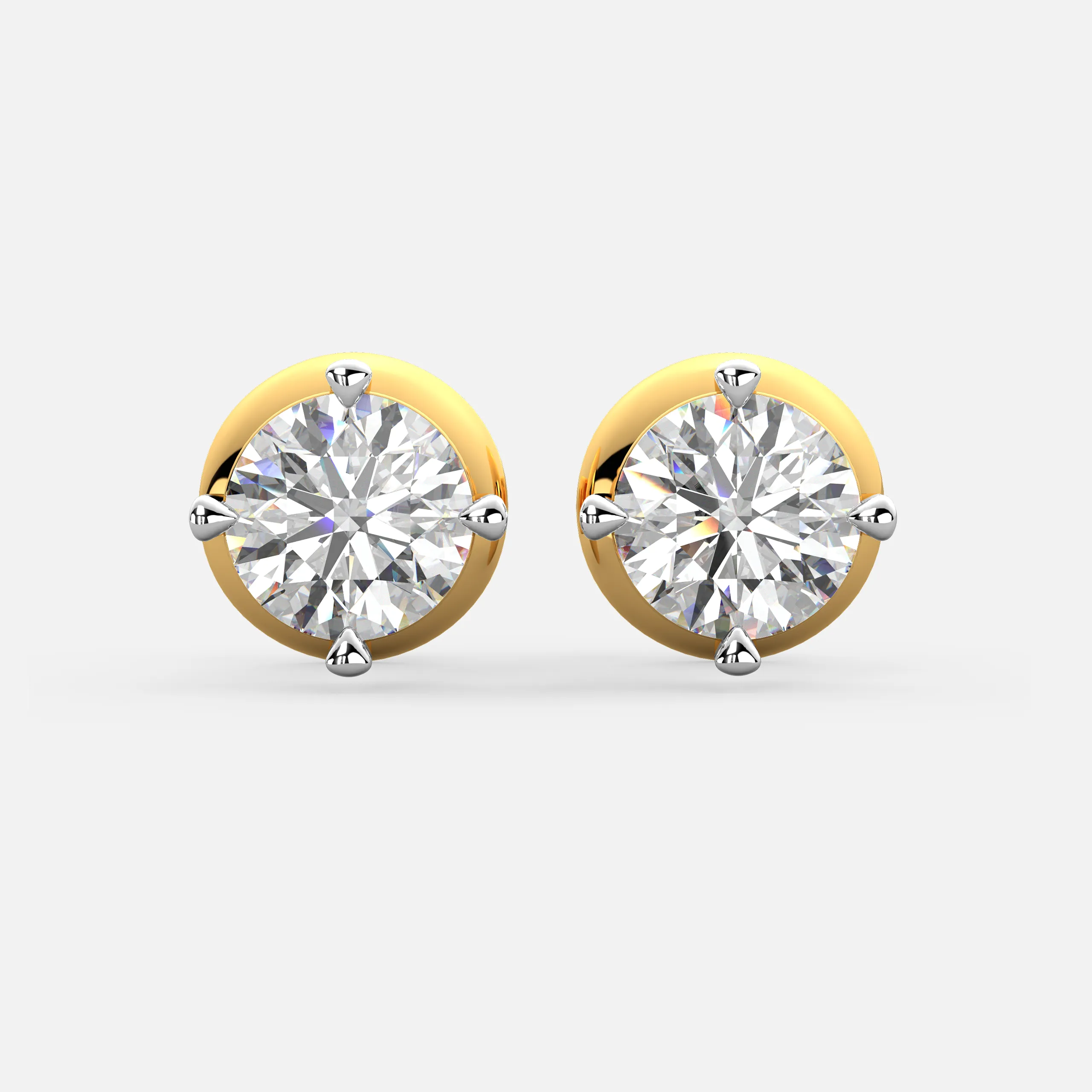 Solitaire Round Diamond Earrings