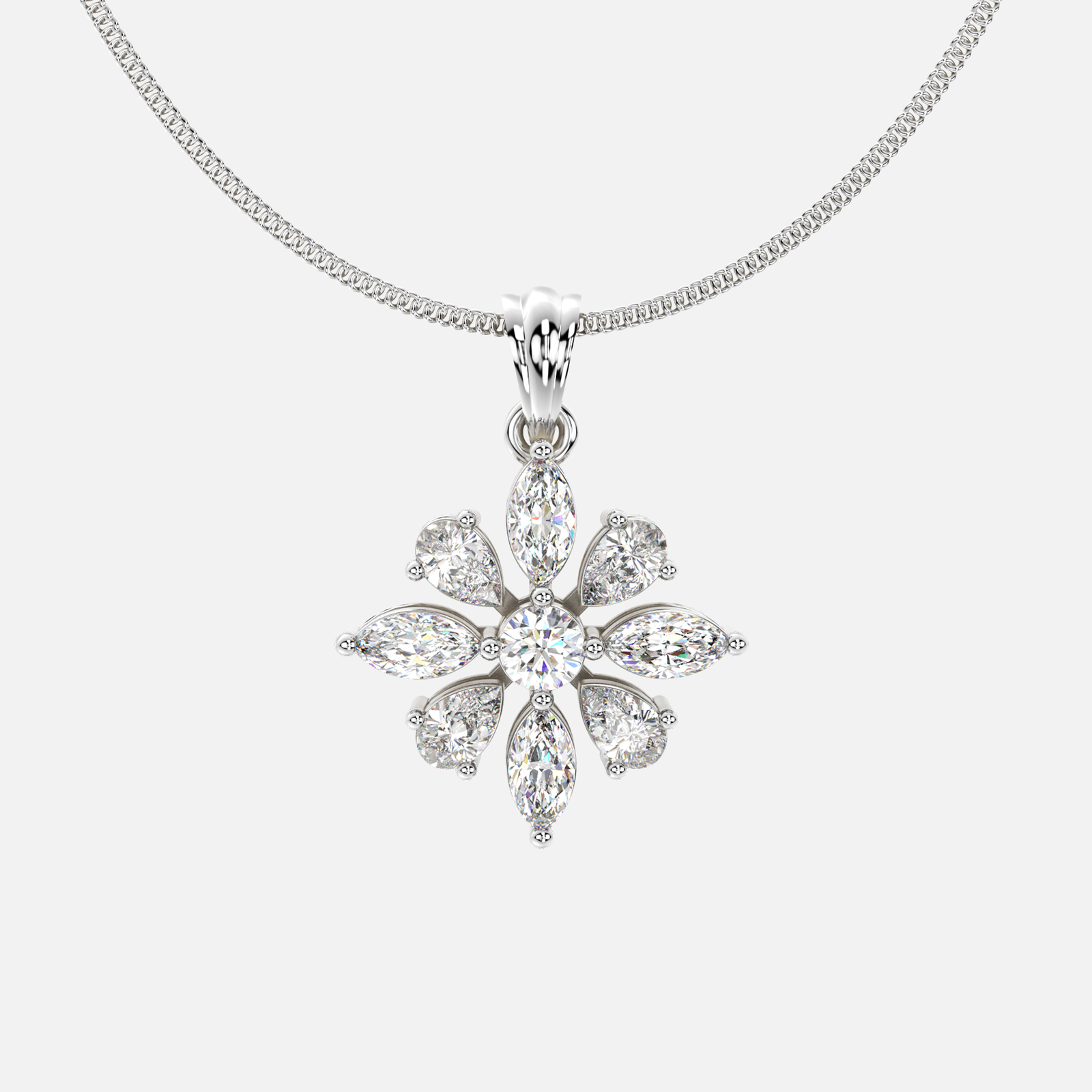Petal Radiance Diamond Pendant