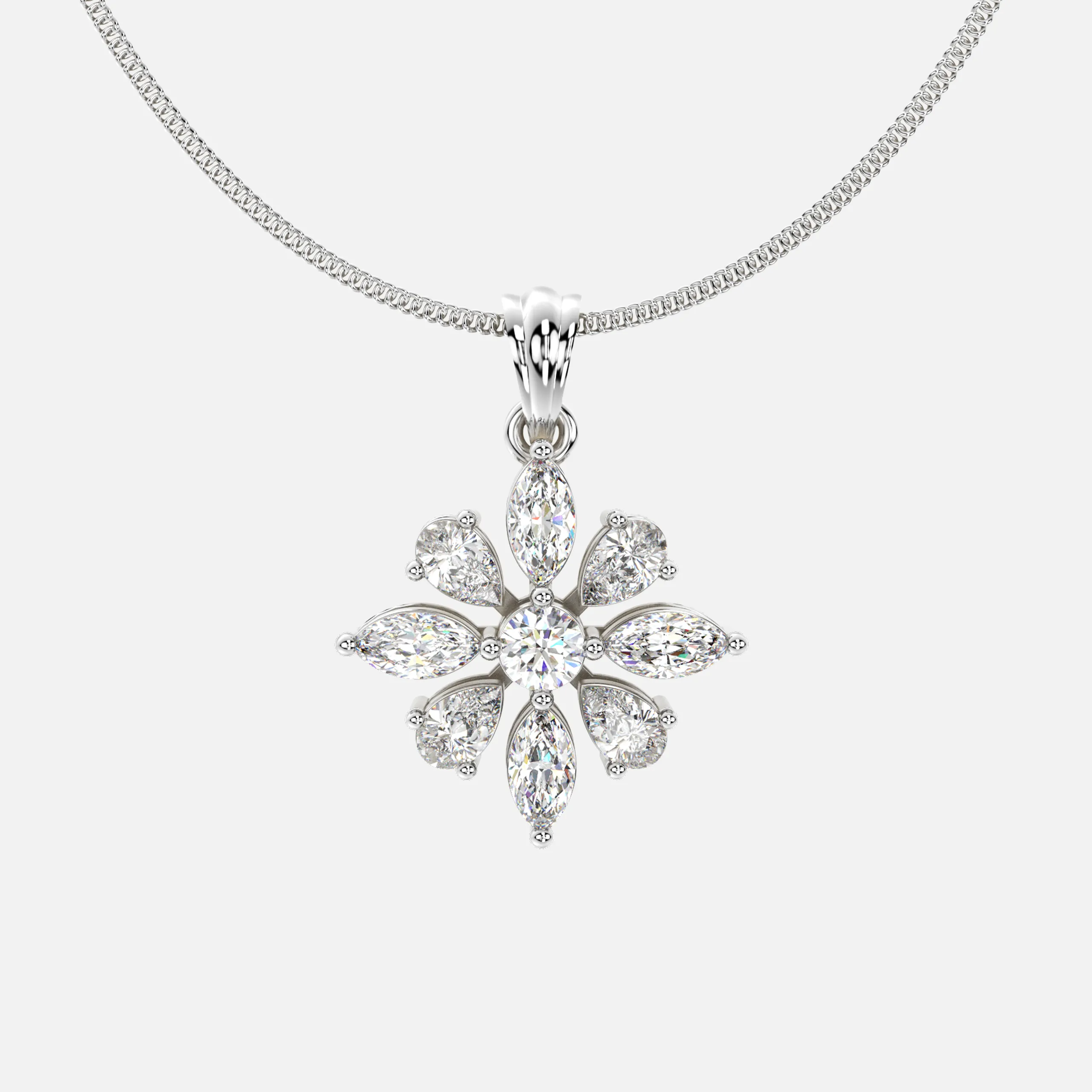 Petal Radiance Diamond Pendant