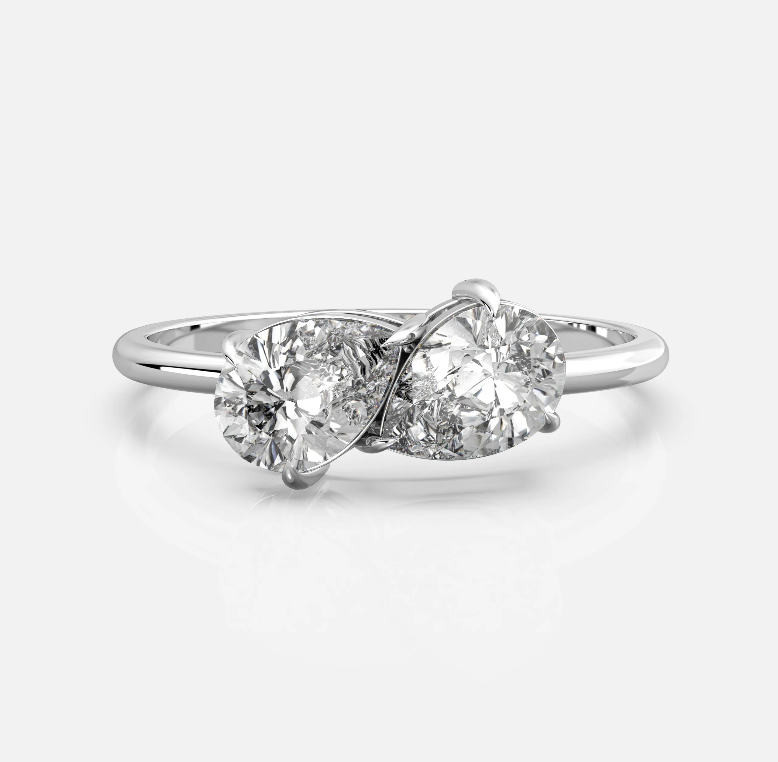 Twin Harmony Diamond Bypass Ring