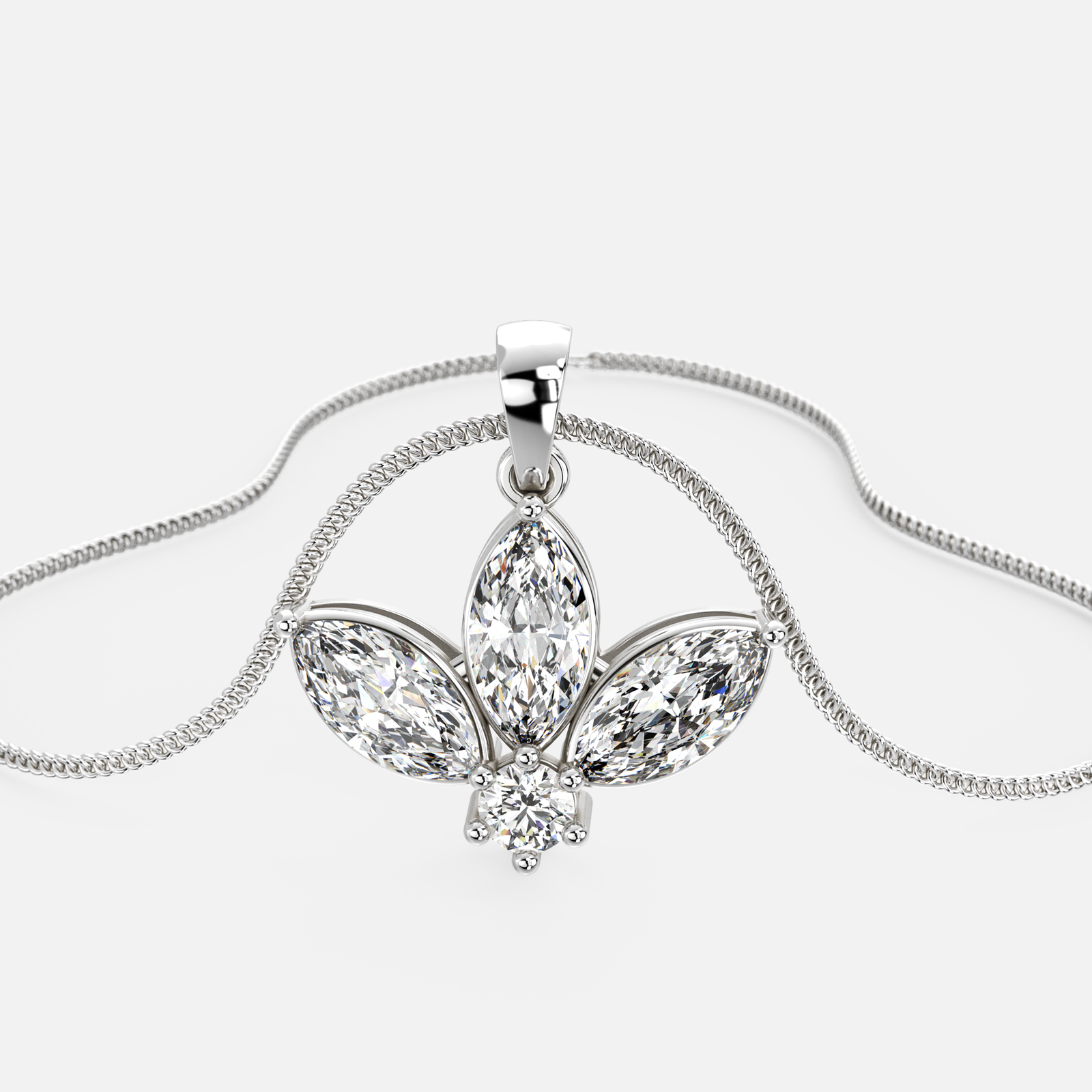 Trinity Bloom Diamond Pendant