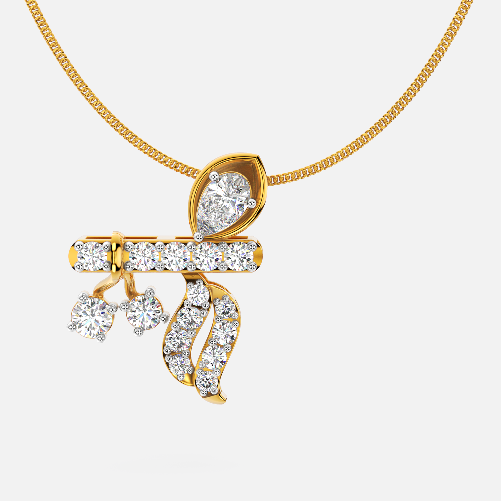 Divine Flute Diamond Pendant