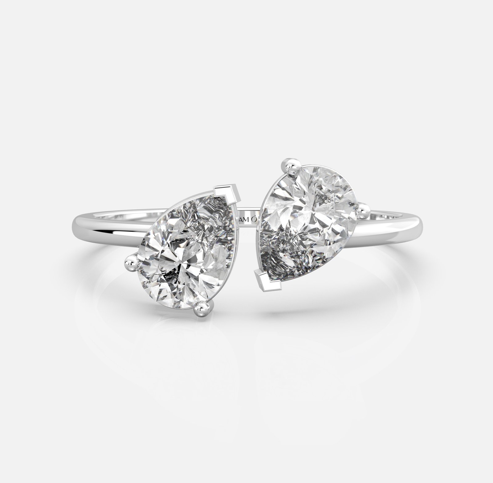 Twin Pear Diamond Bypass Ring