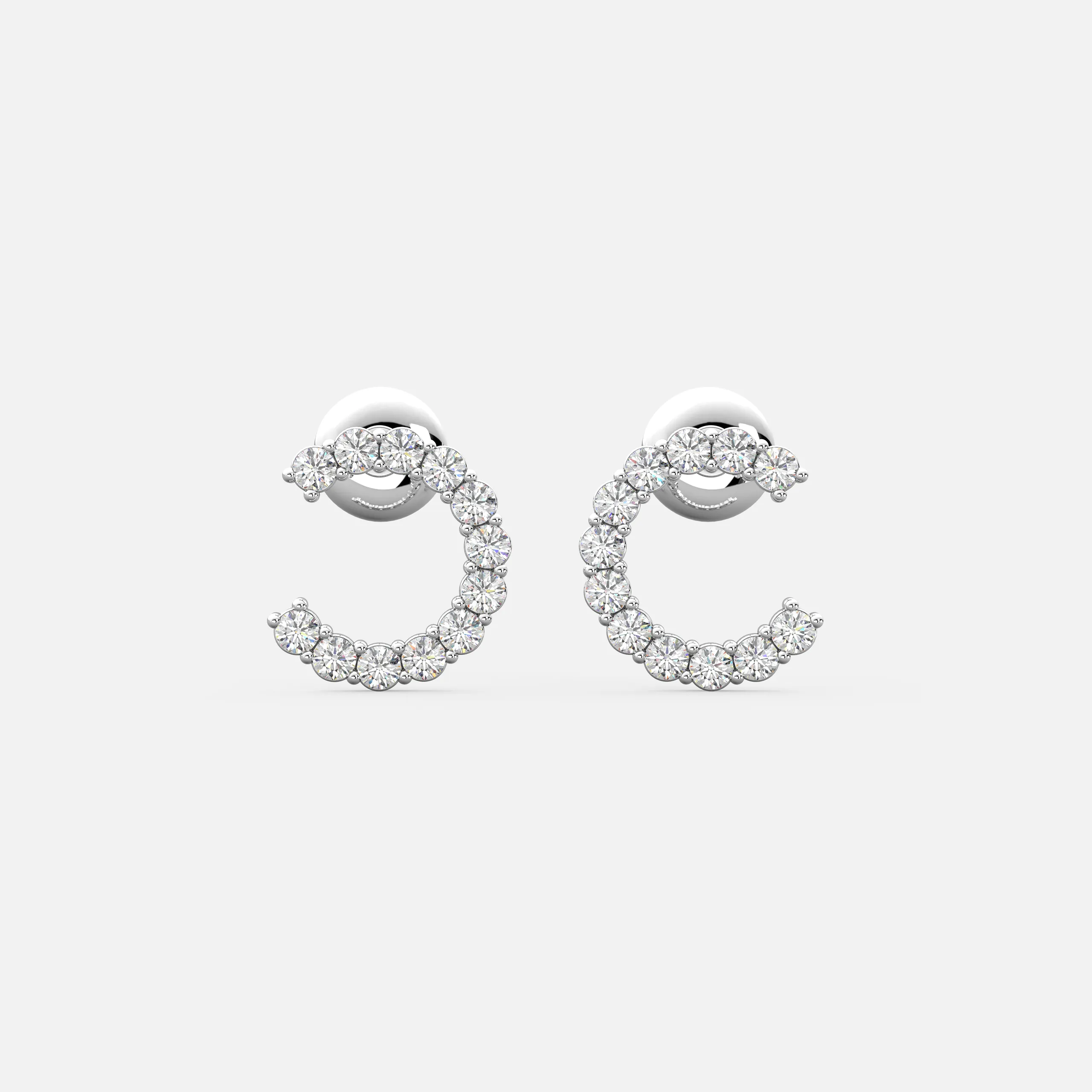 Crest Curve Diamond Earrings