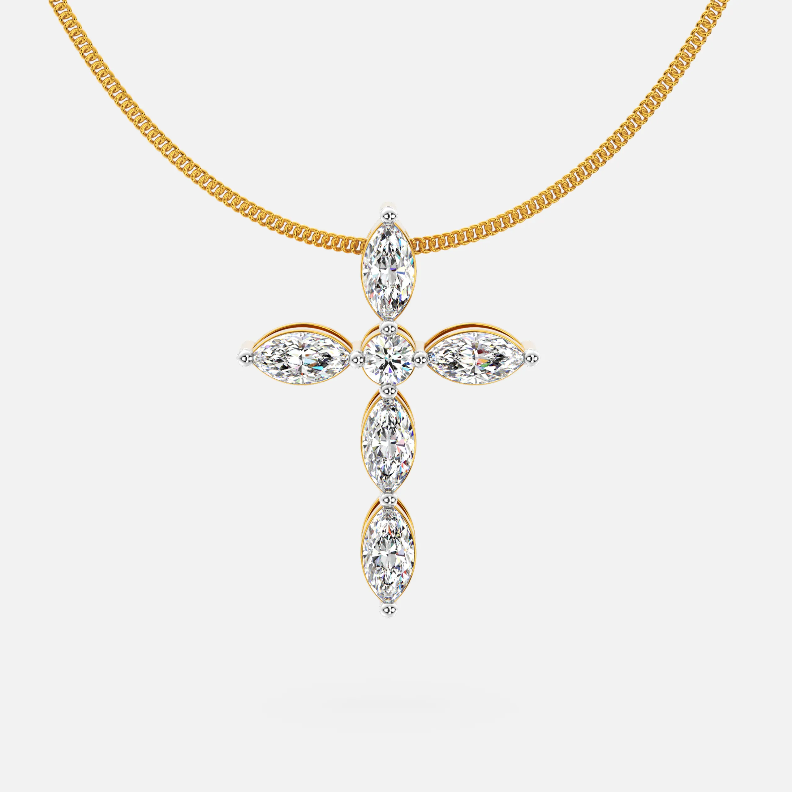 Marquise Cross Diamond Pendant