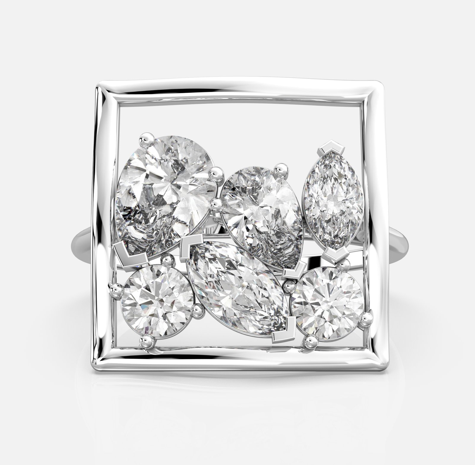 Framed Bloom Diamond Ring