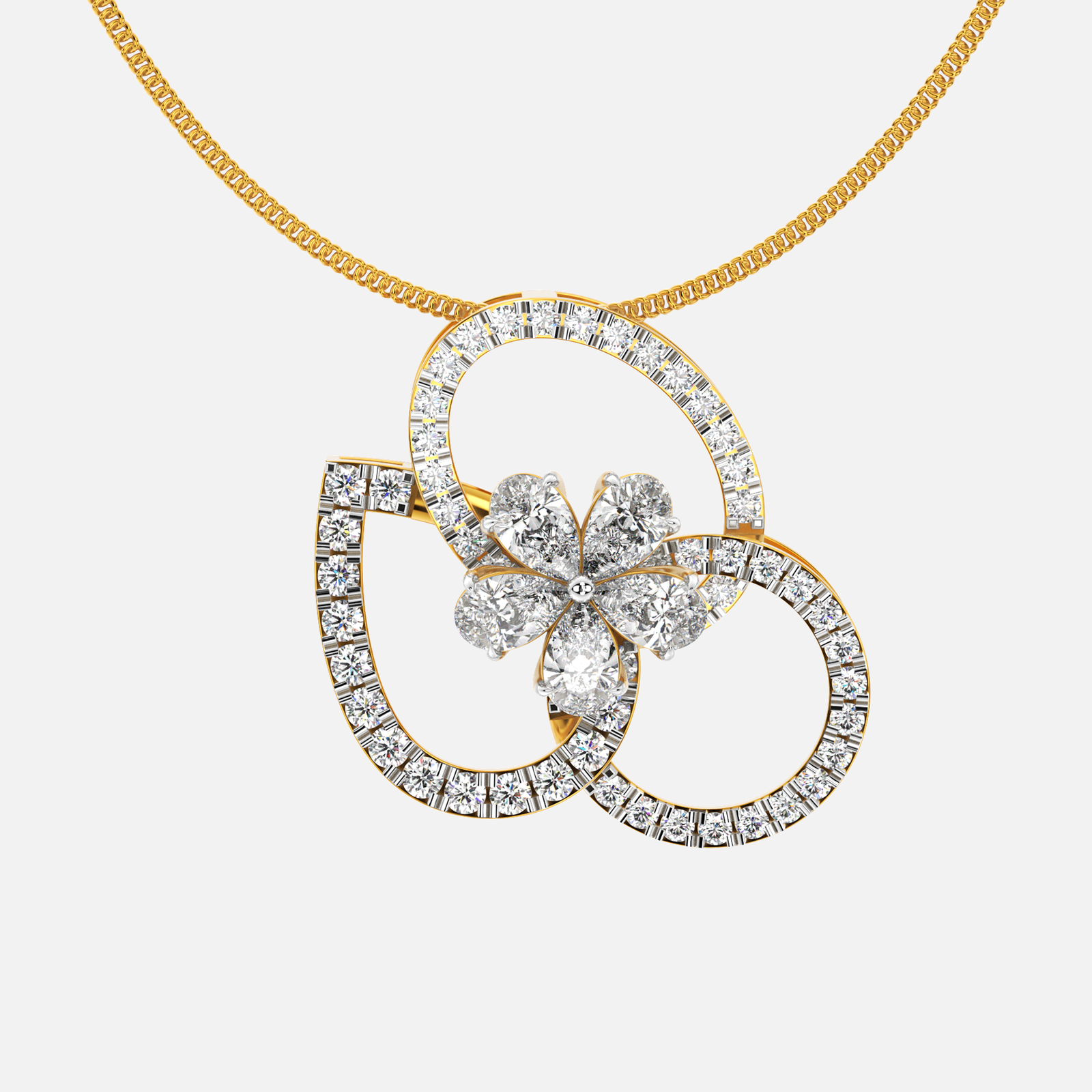 Petaline Loop Diamond Pendant