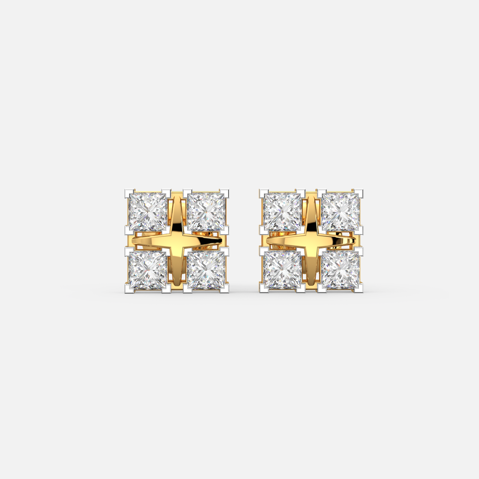 Quad Princess Diamond Studs