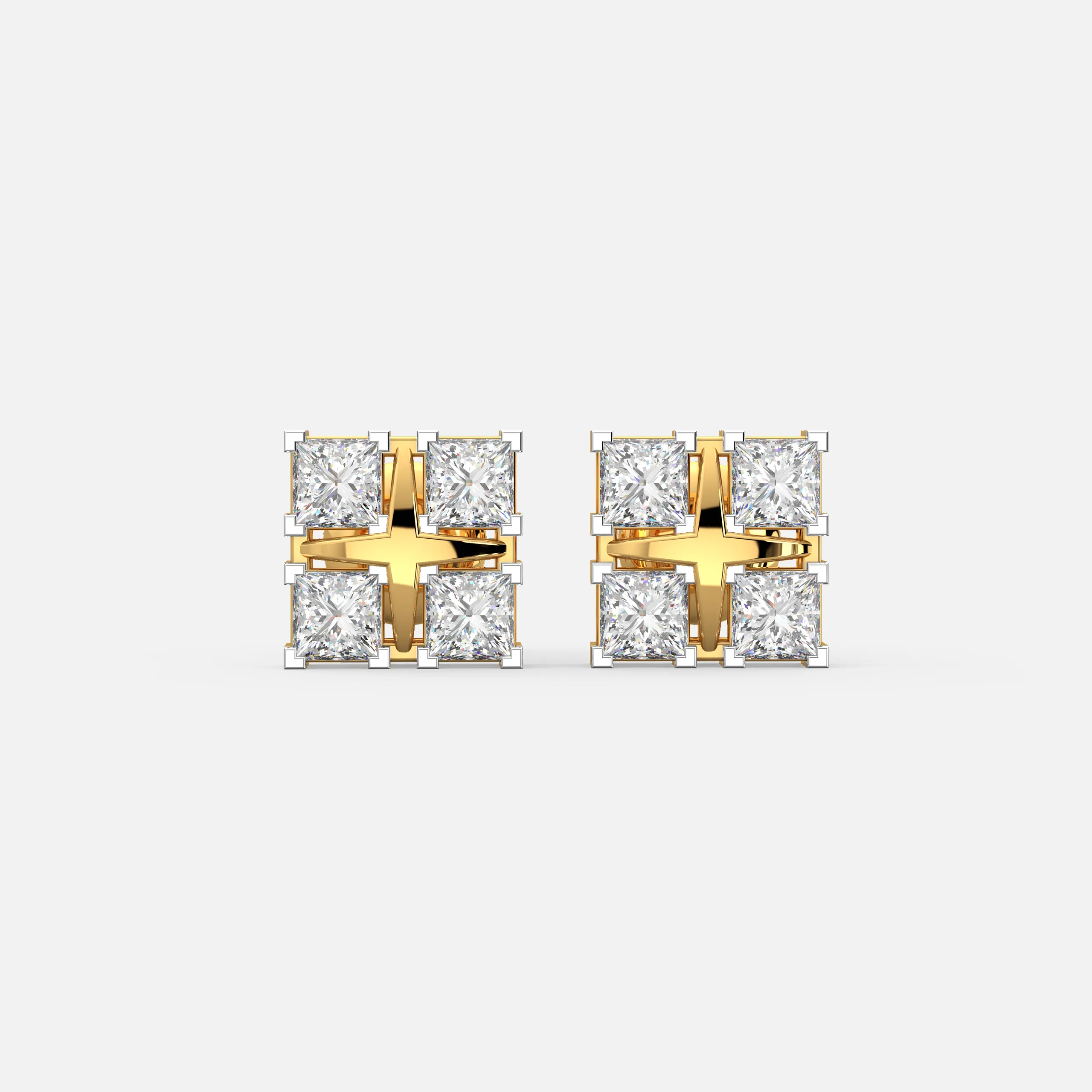 Quad Princess Diamond Studs