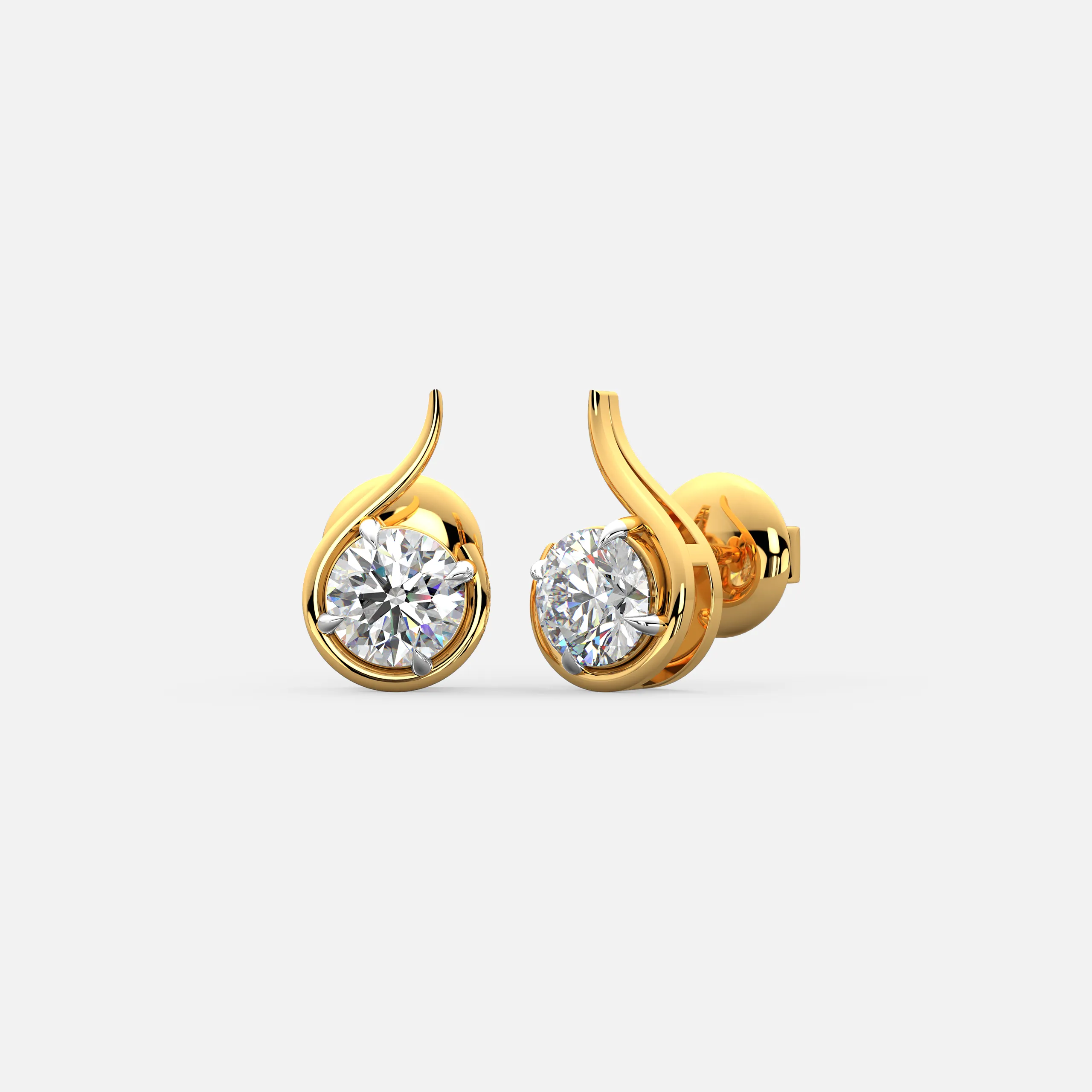 Swirl Bypass Diamond Earrings