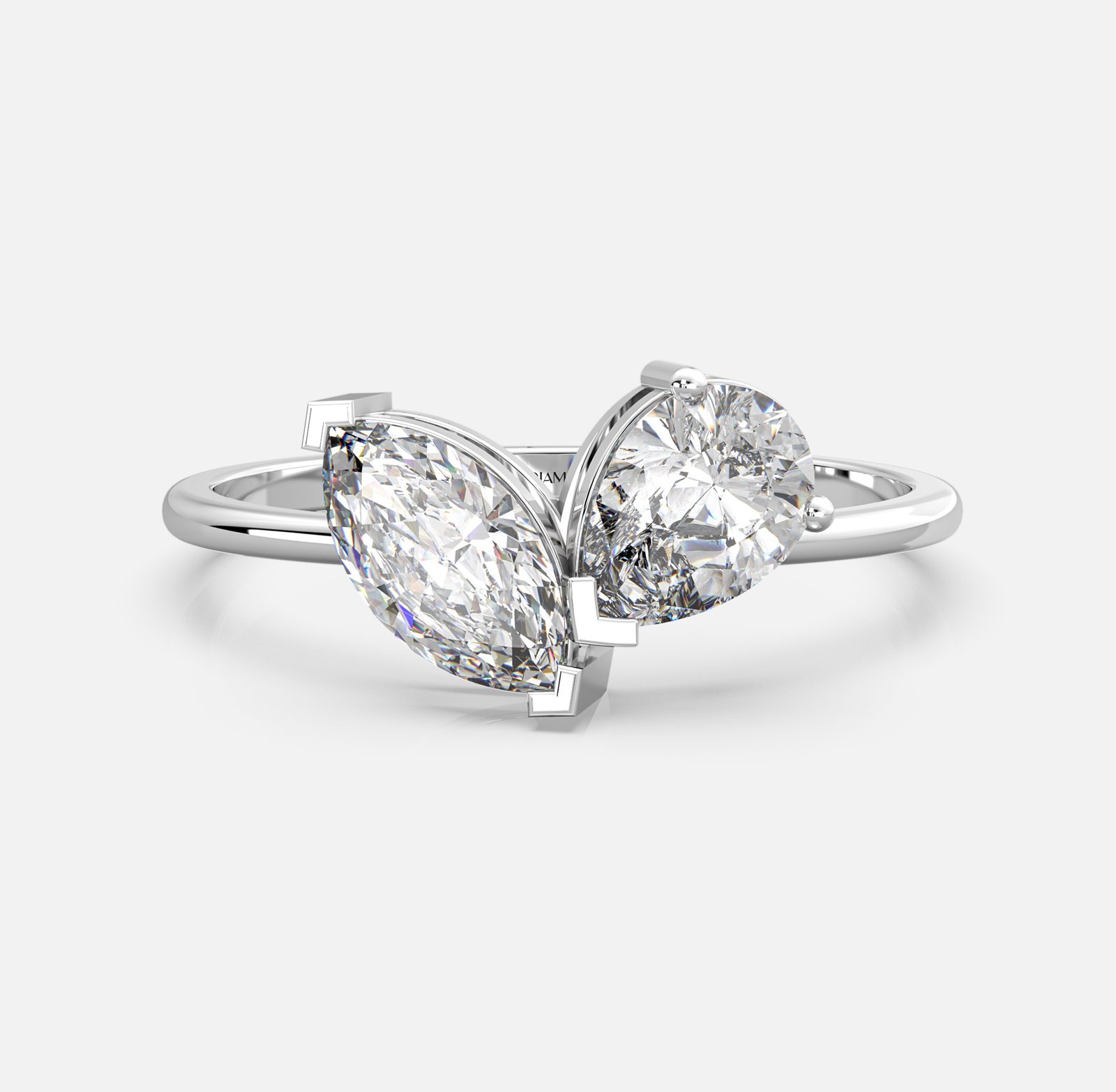 Twisted Pear Diamond Ring