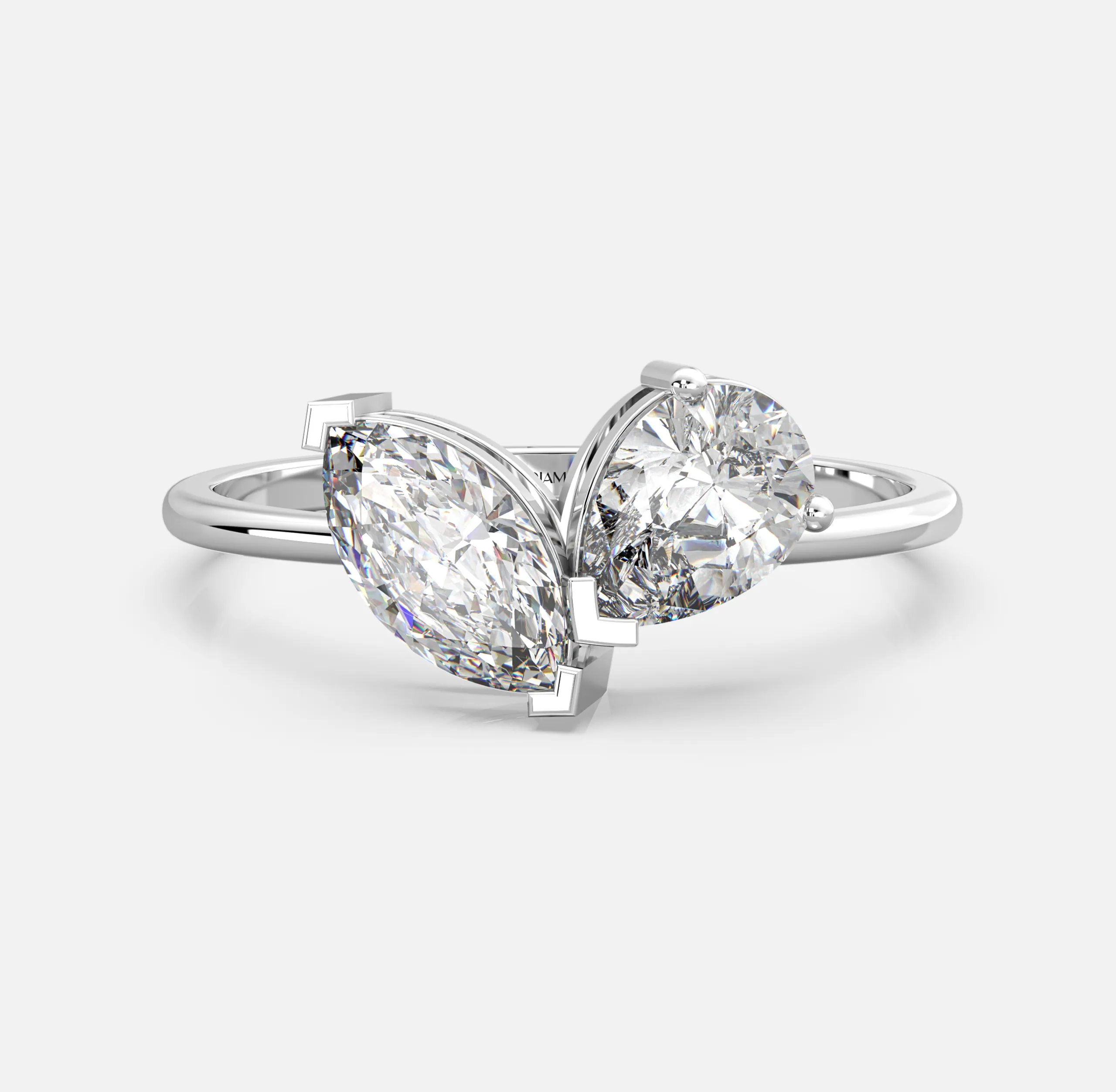 Twisted Pear Diamond Ring