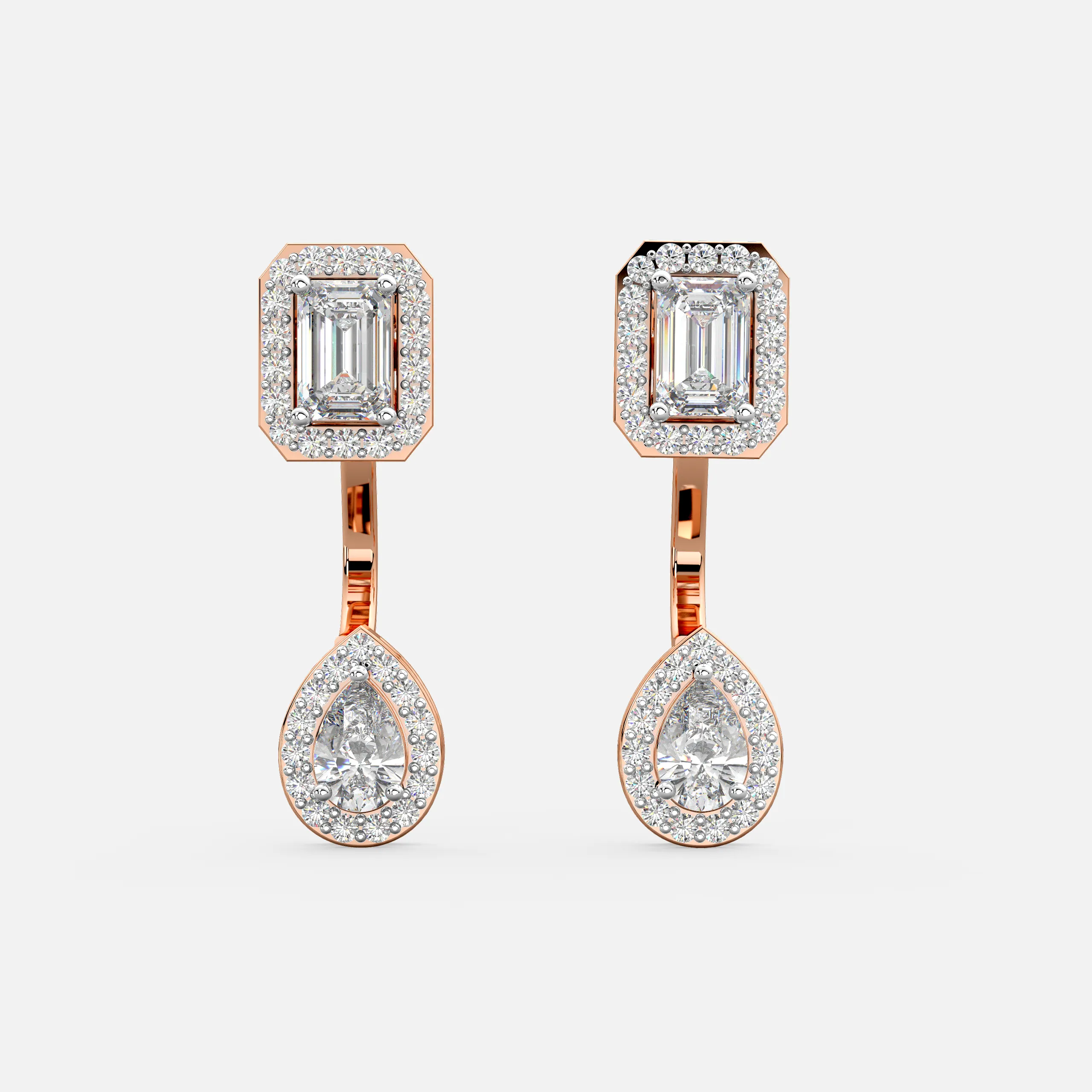 Dual Shape Diamond Earrings