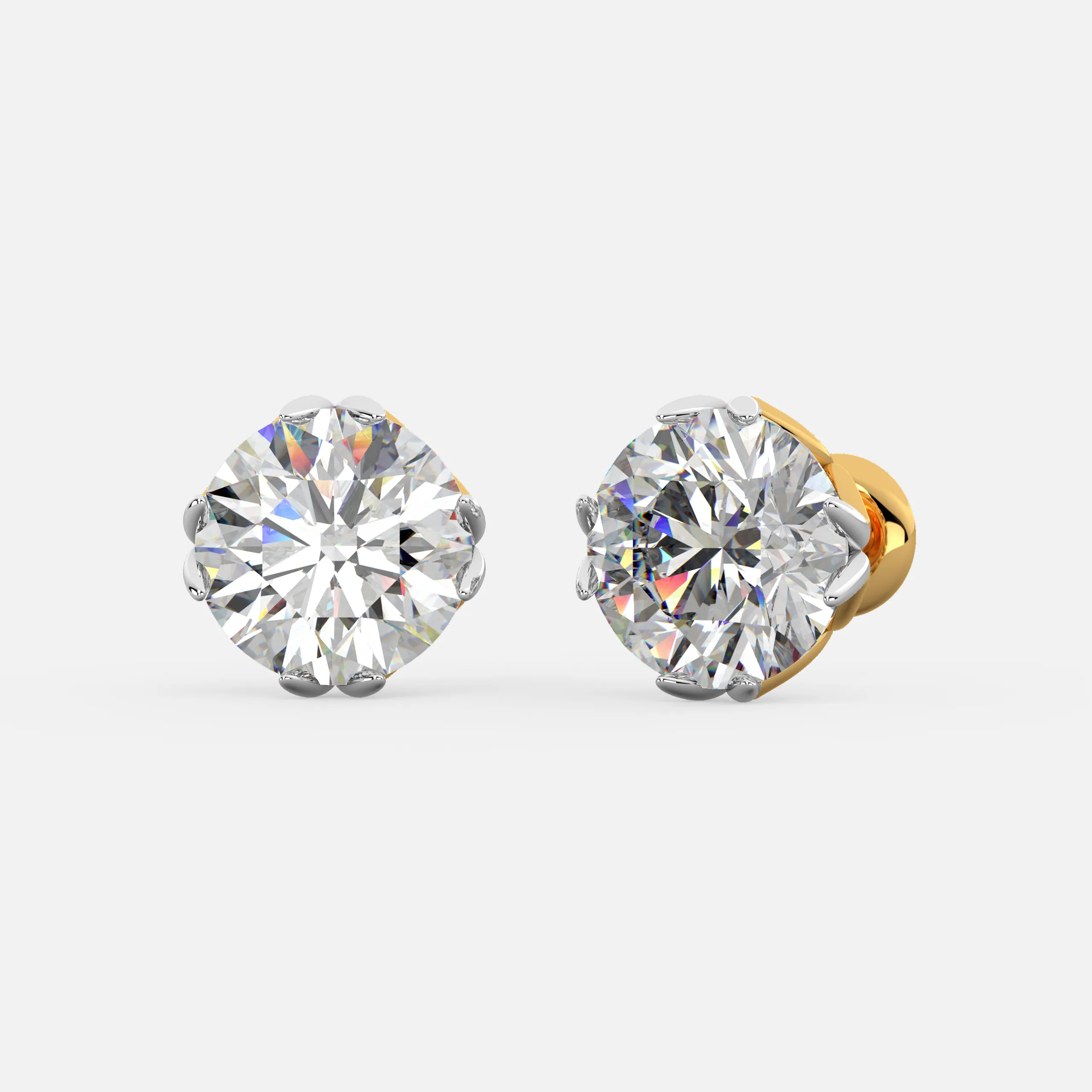 Six-Prong Diamond Stud Earrings