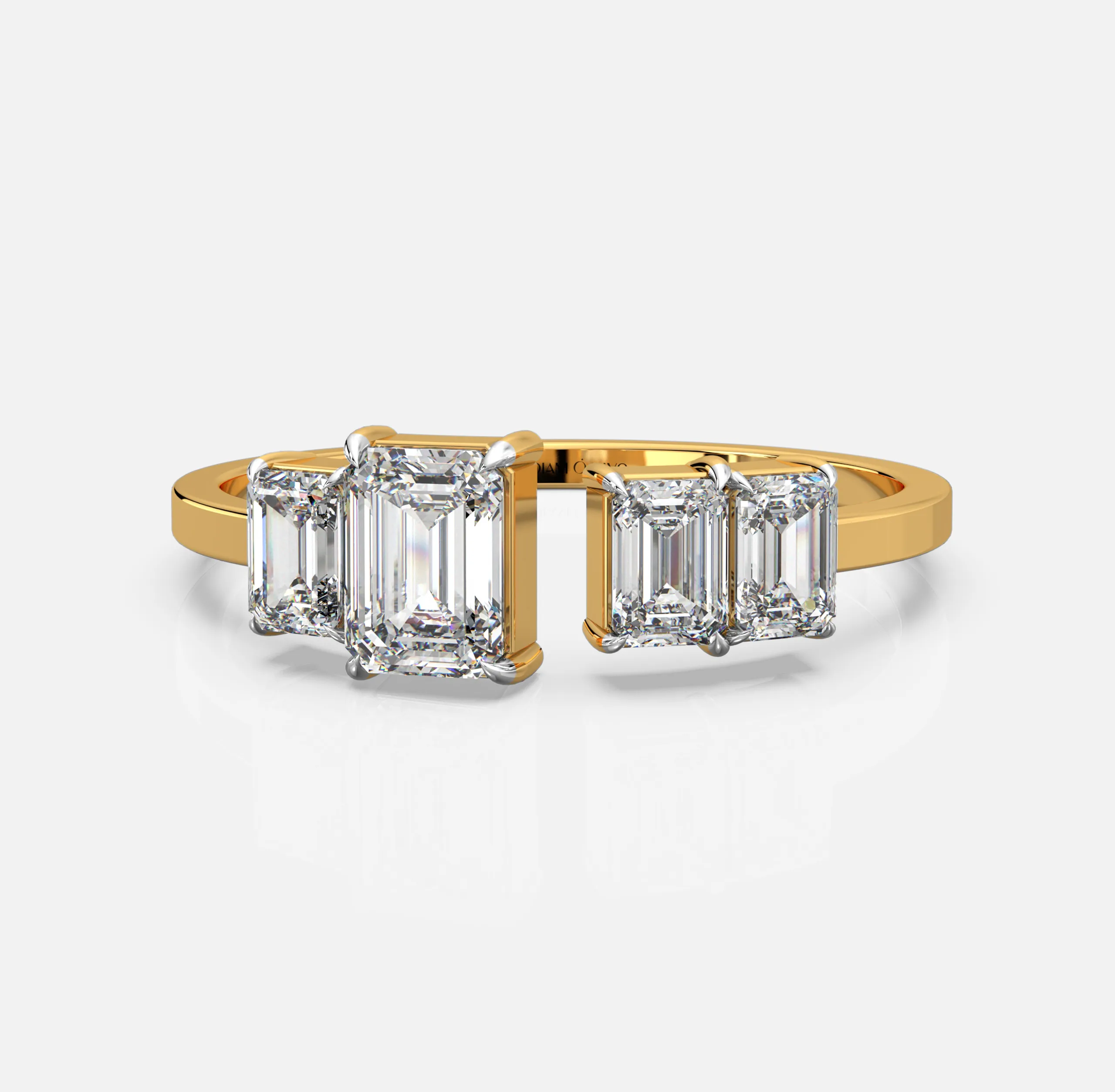 Emerald Trio Radiant Ring