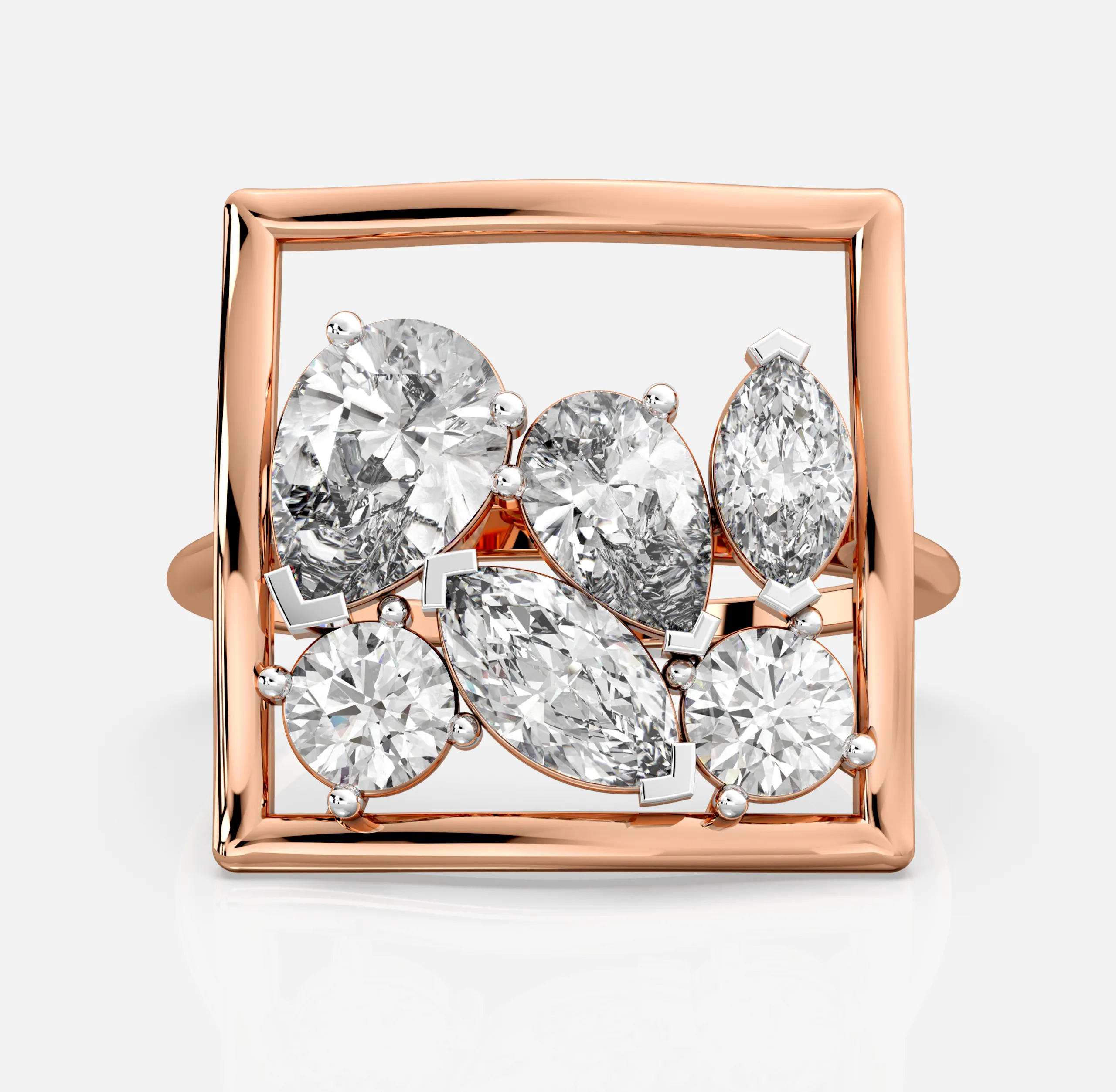Framed Bloom Diamond Ring