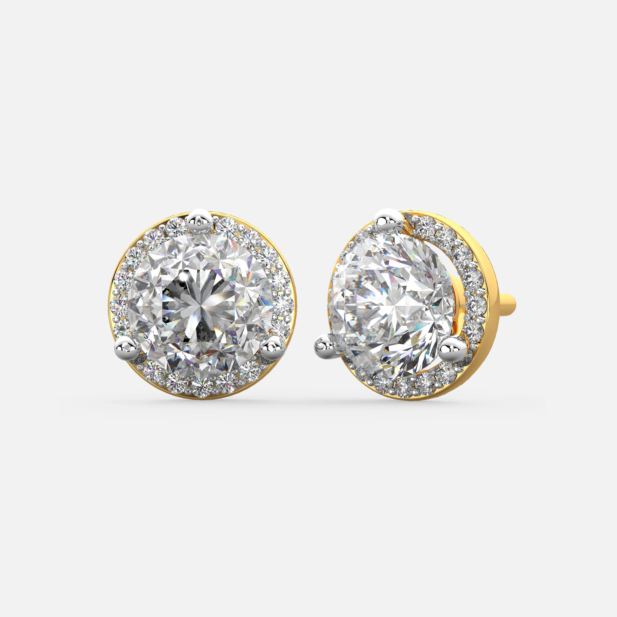 Halo Diamond Stud Earrings