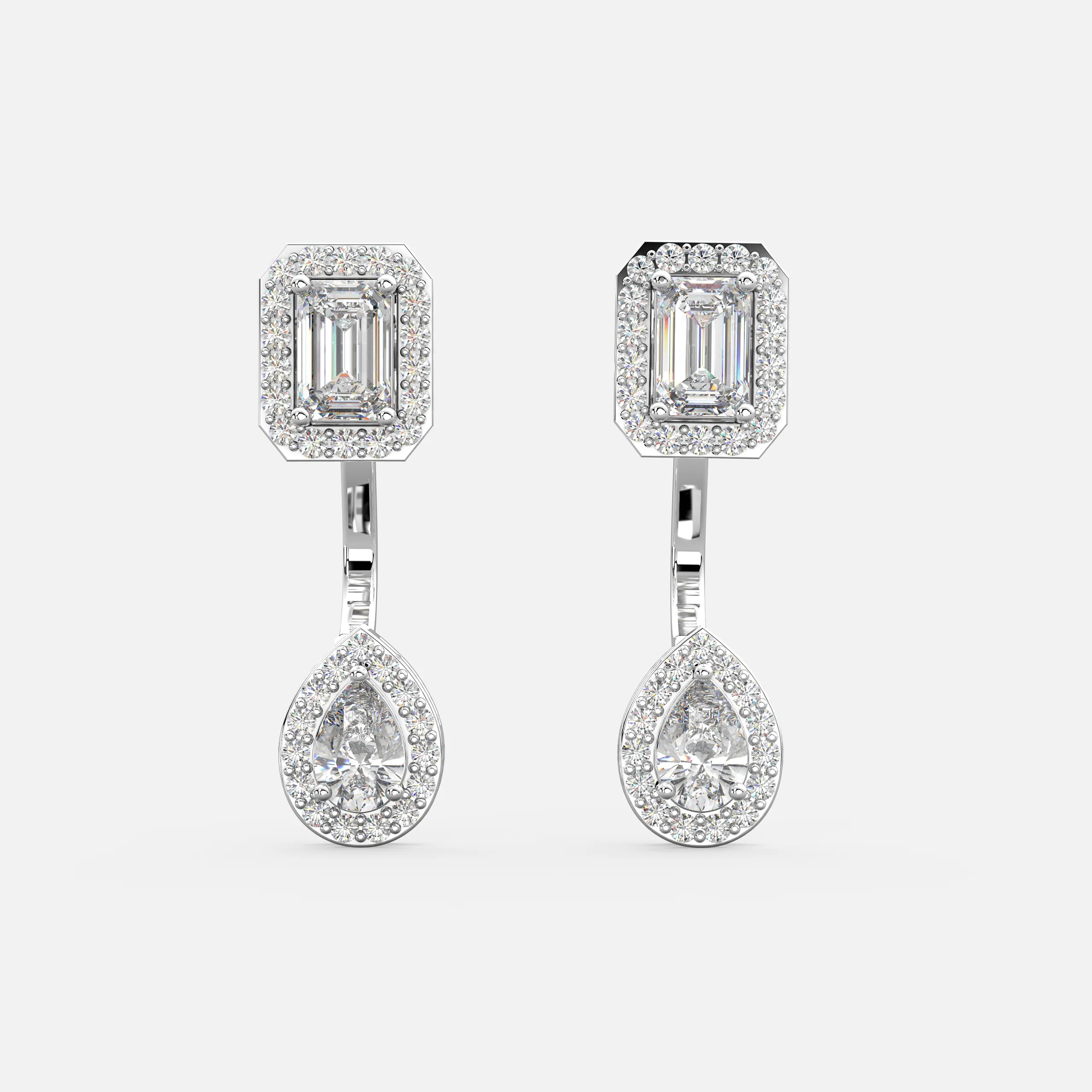 Dual Shape Diamond Earrings