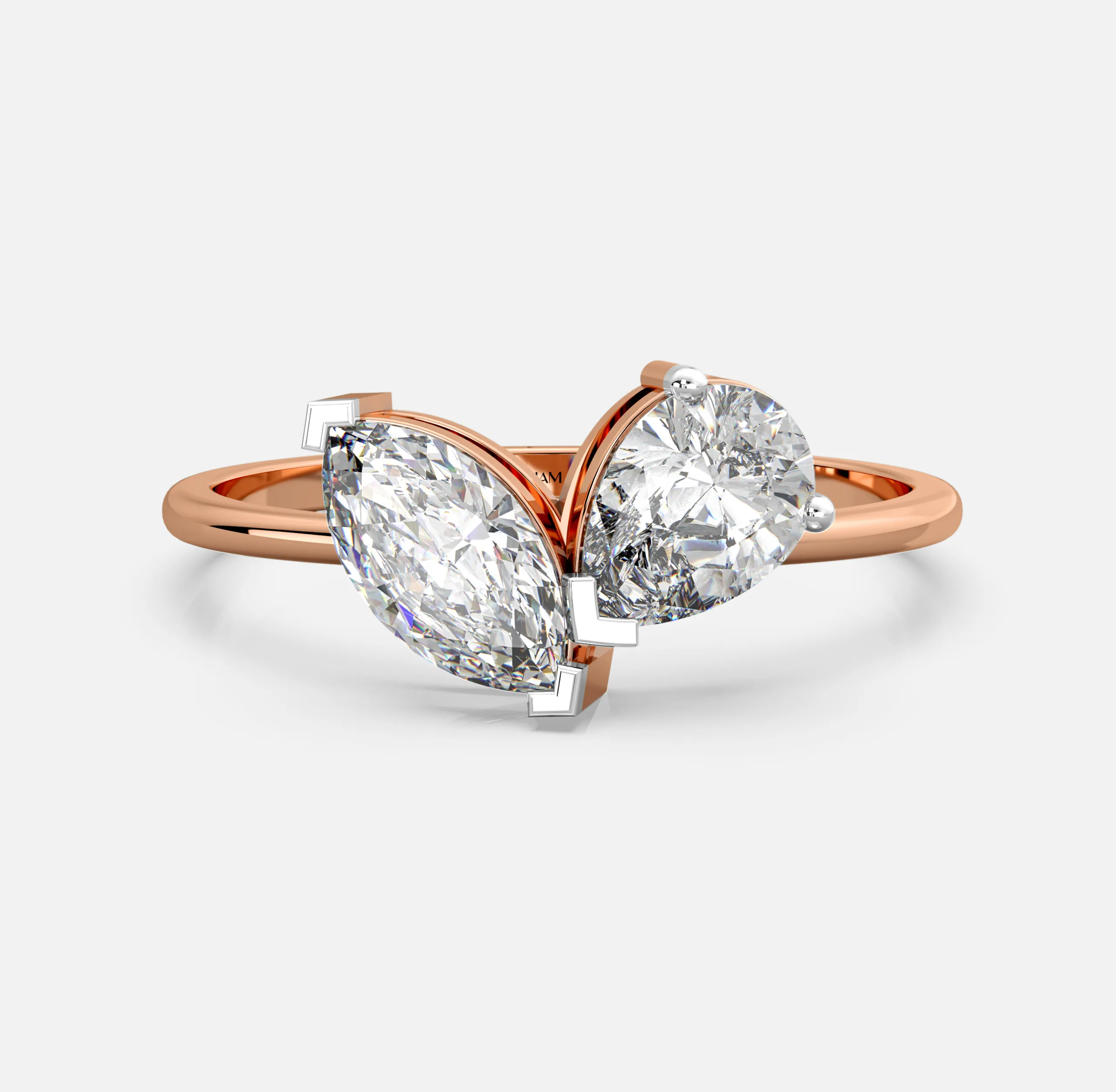 Twisted Pear Diamond Ring