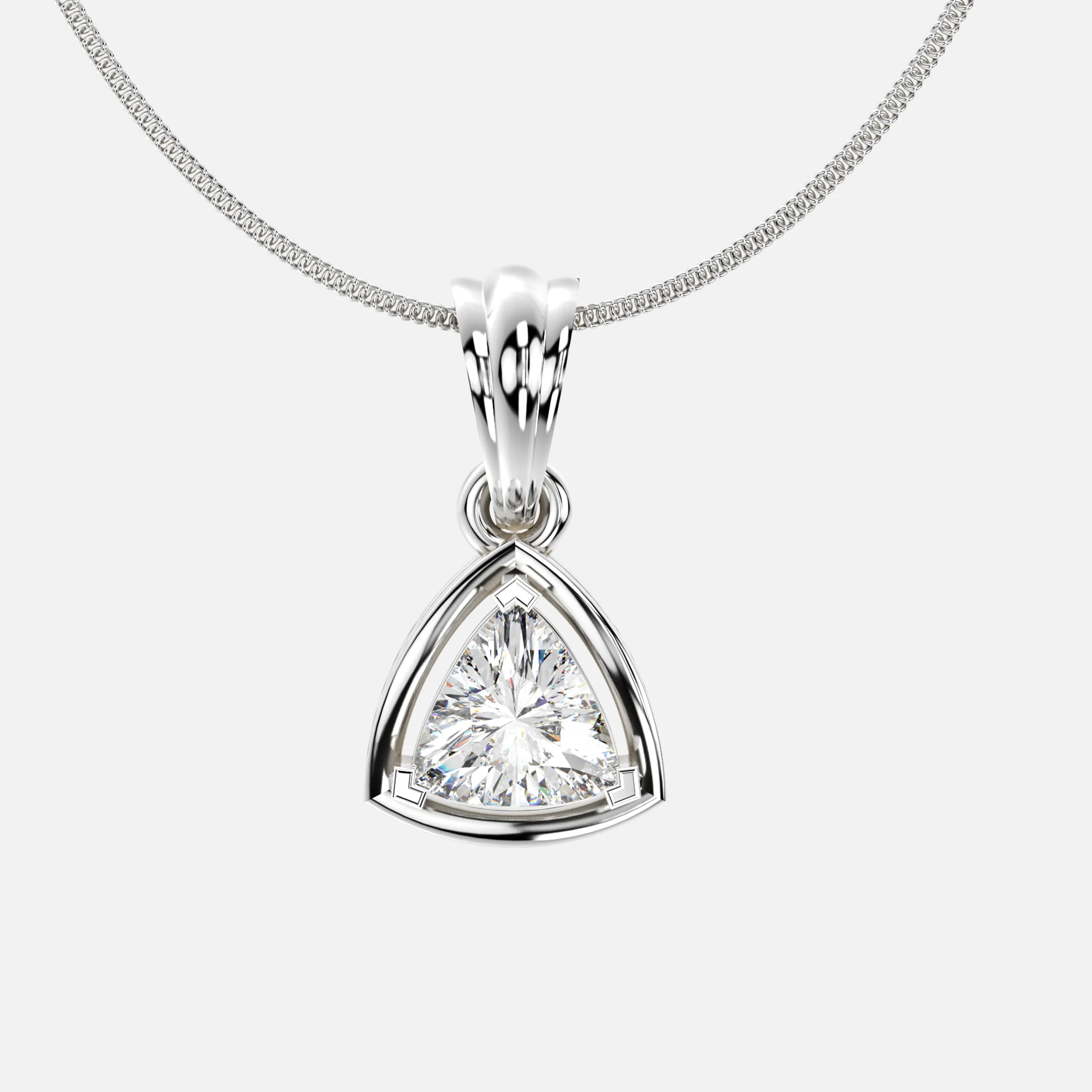 Radiant Shield Diamond Pendant