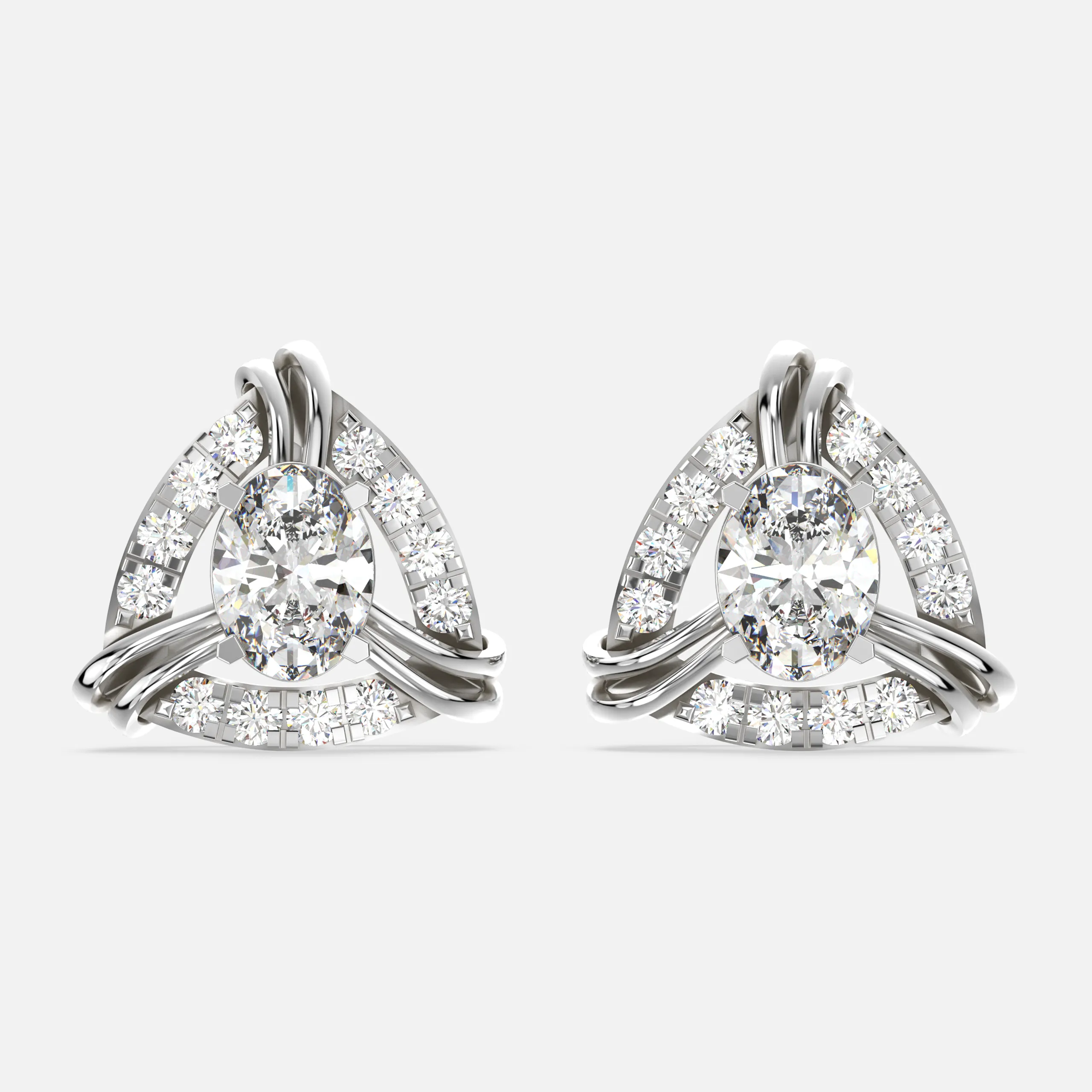 Trinity Gleam Diamond Earrings