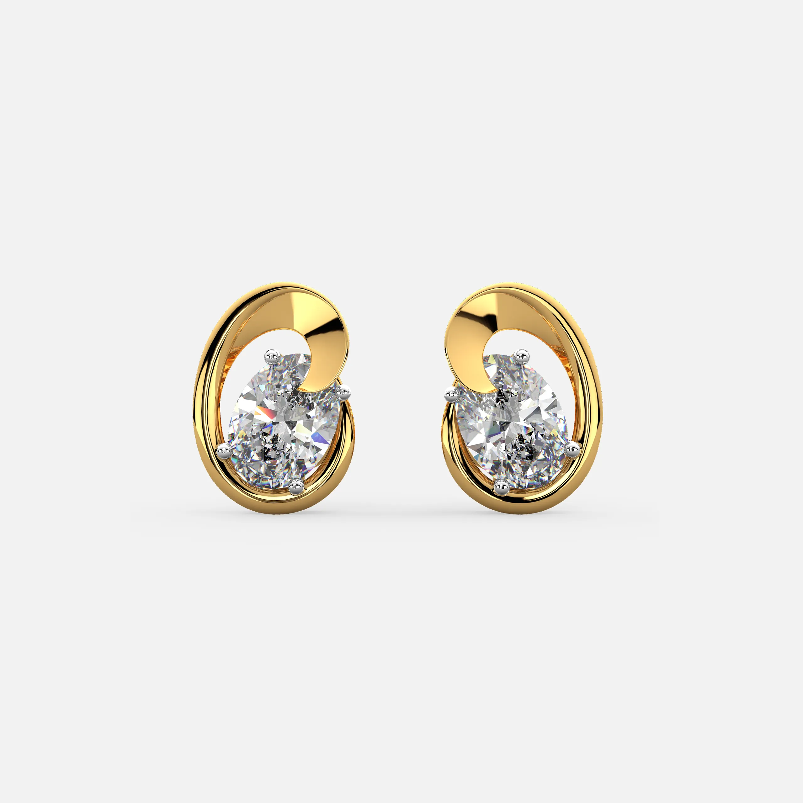 Swirl Diamond Studs