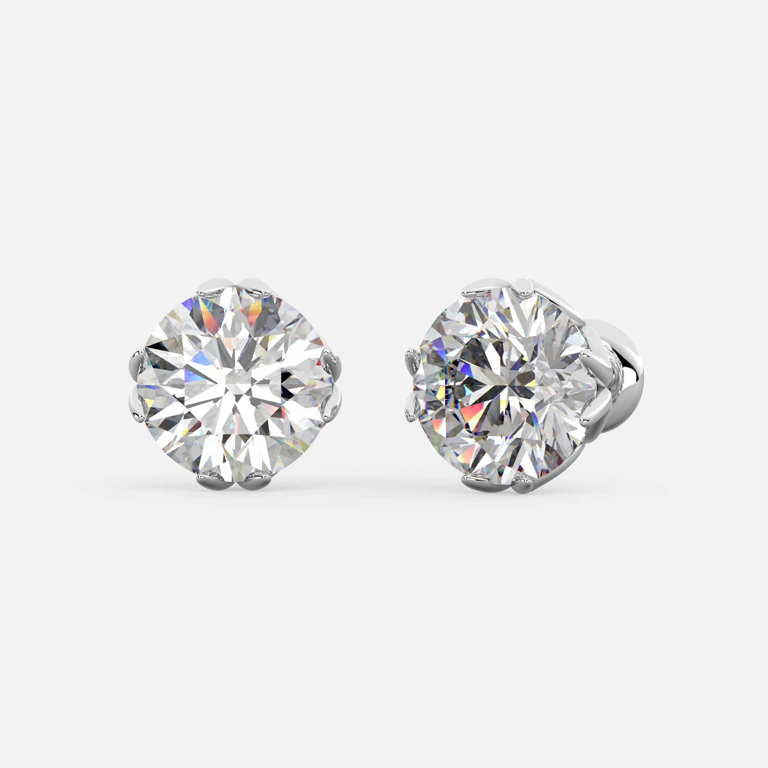 Six-Prong Diamond Stud Earrings