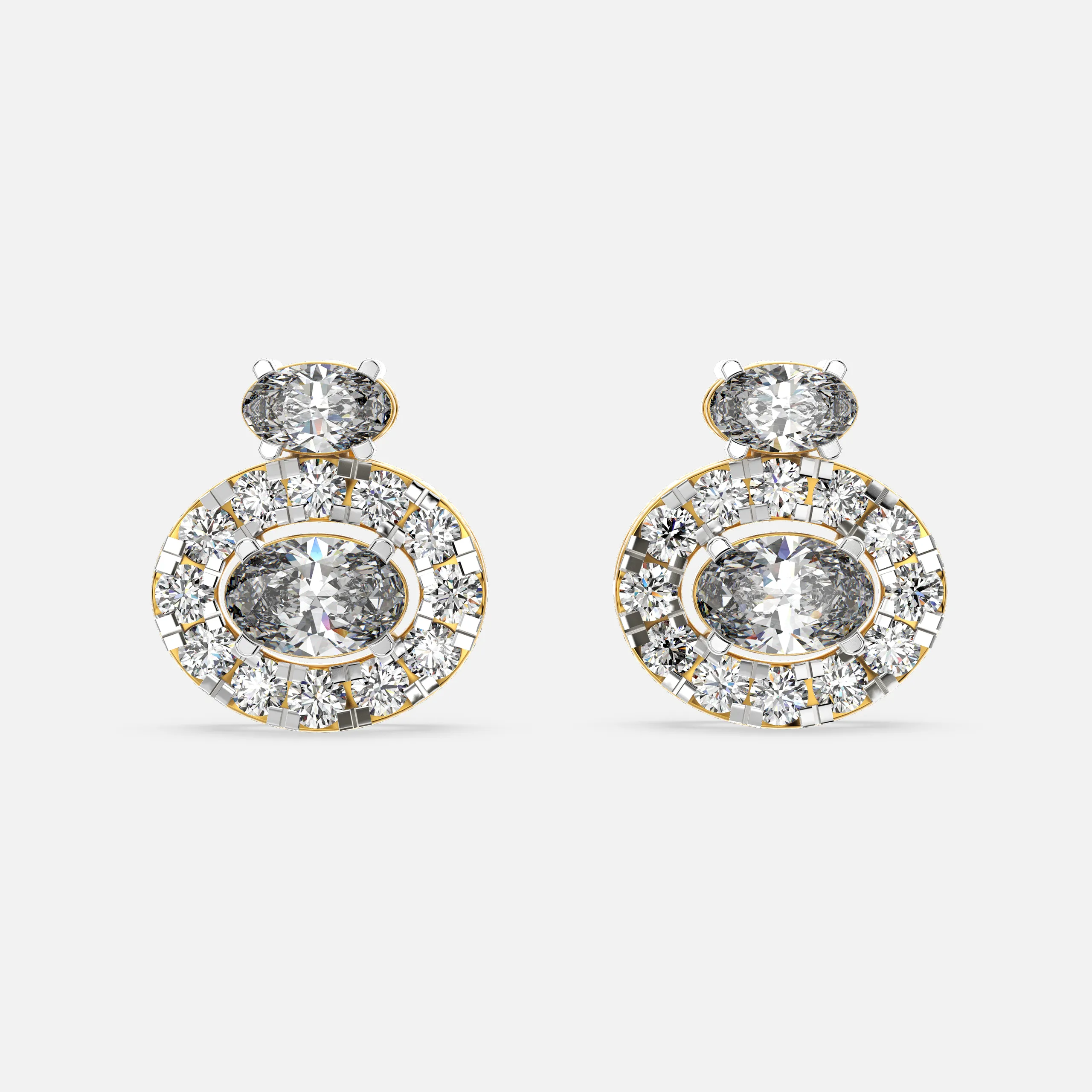 Luna Halo Diamond Earrings