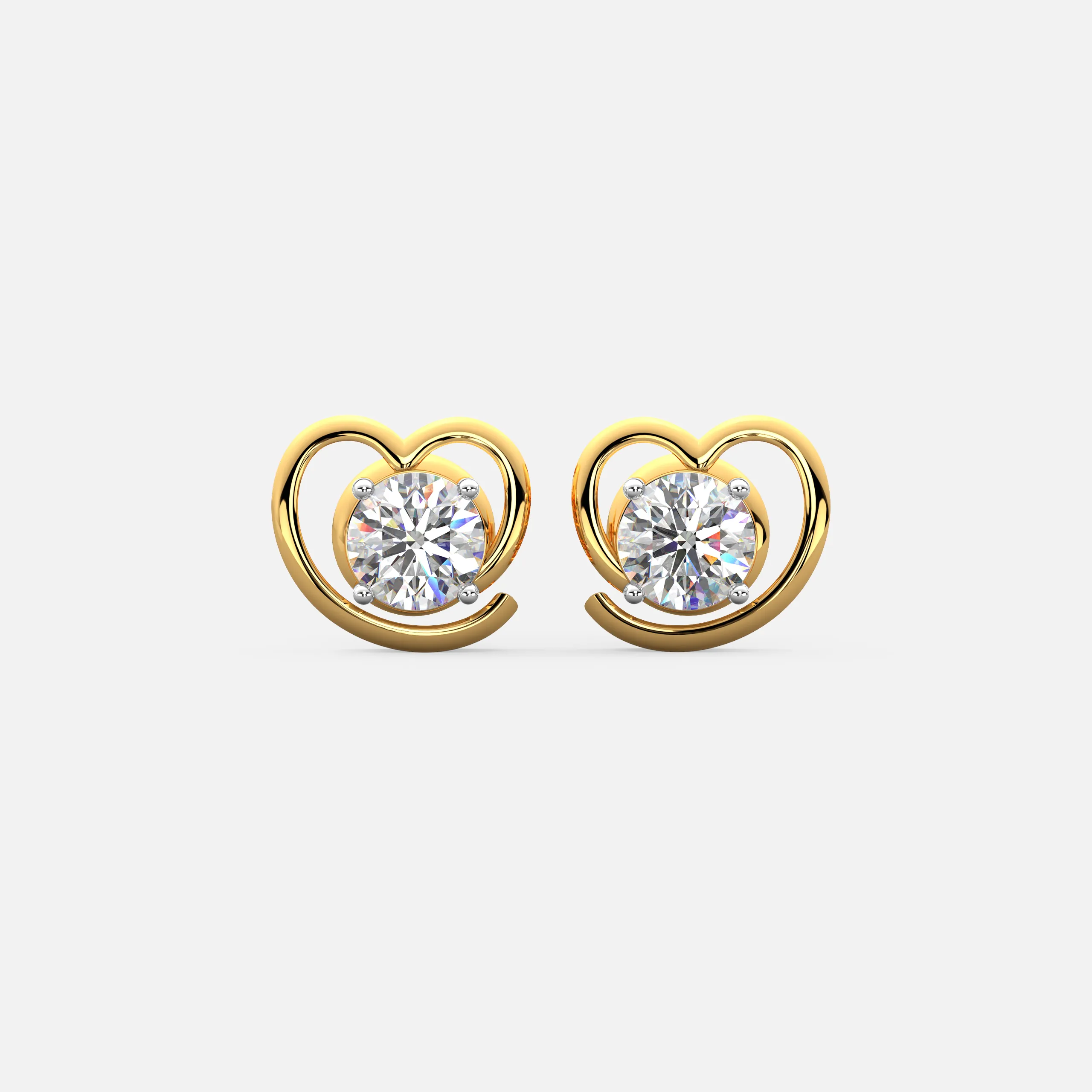 Eternal Heart Swirl Diamond Earrings