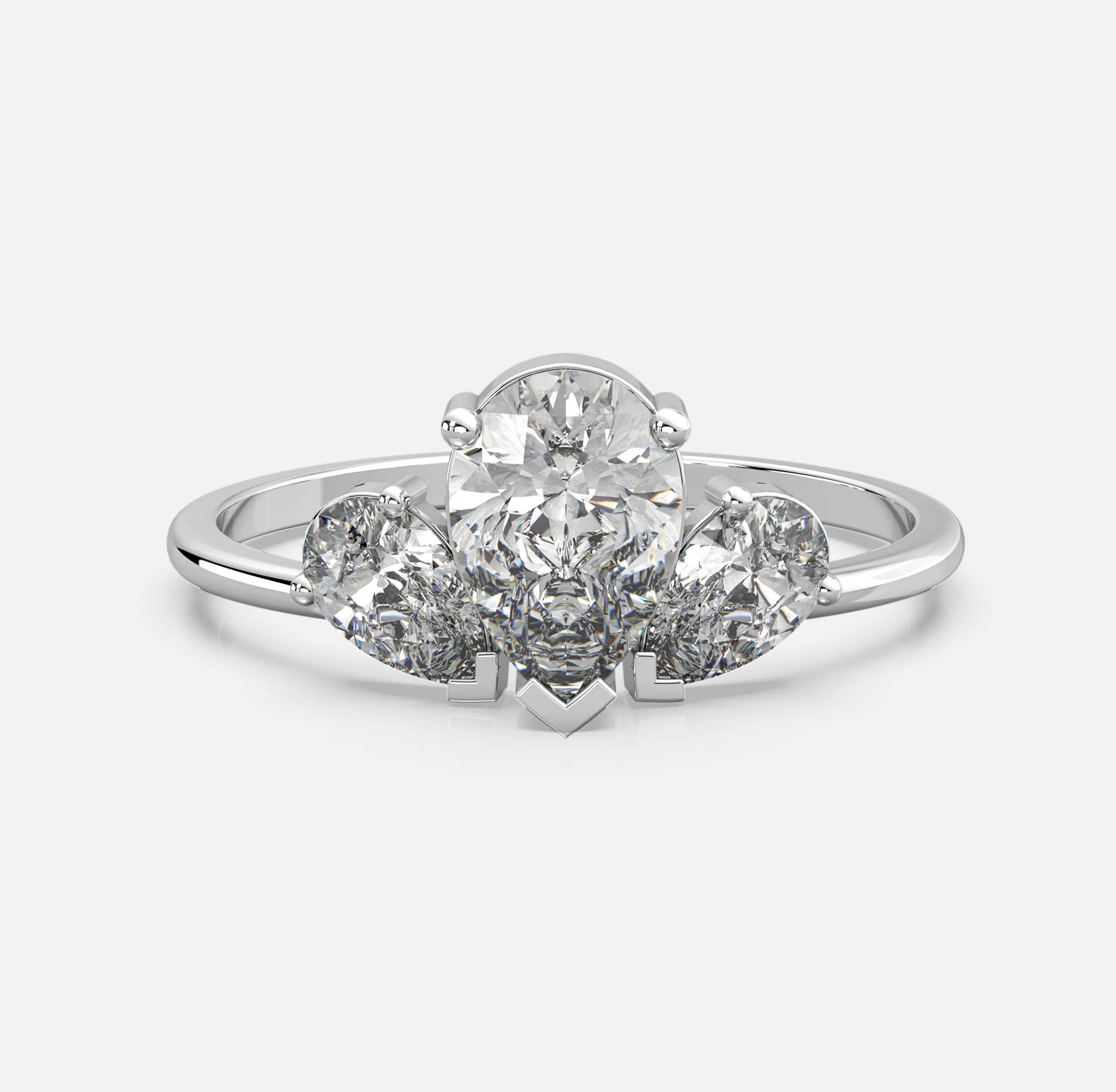 Pear Trio Diamond Ring