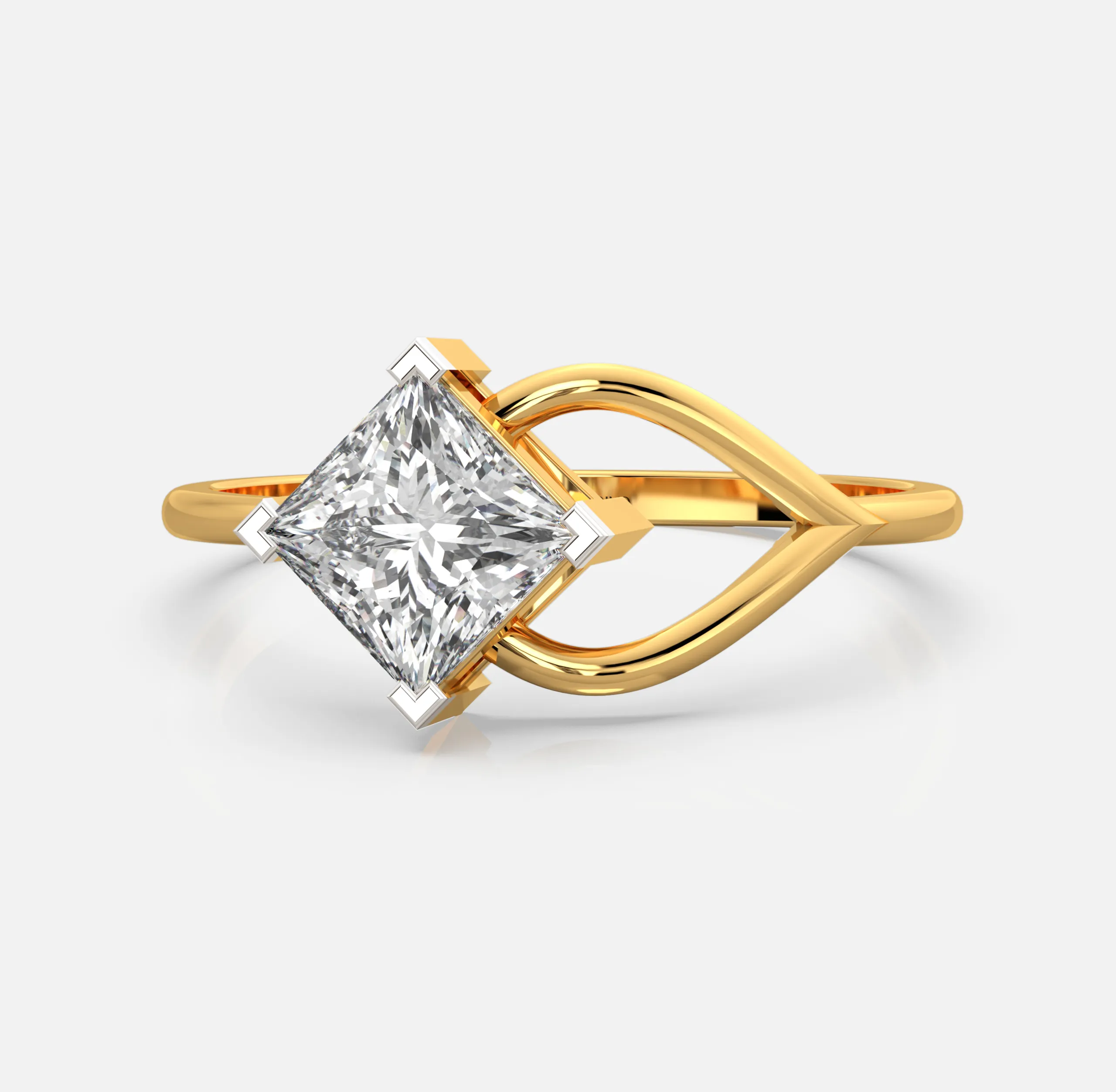 Princess Twist Solitaire Diamond Ring