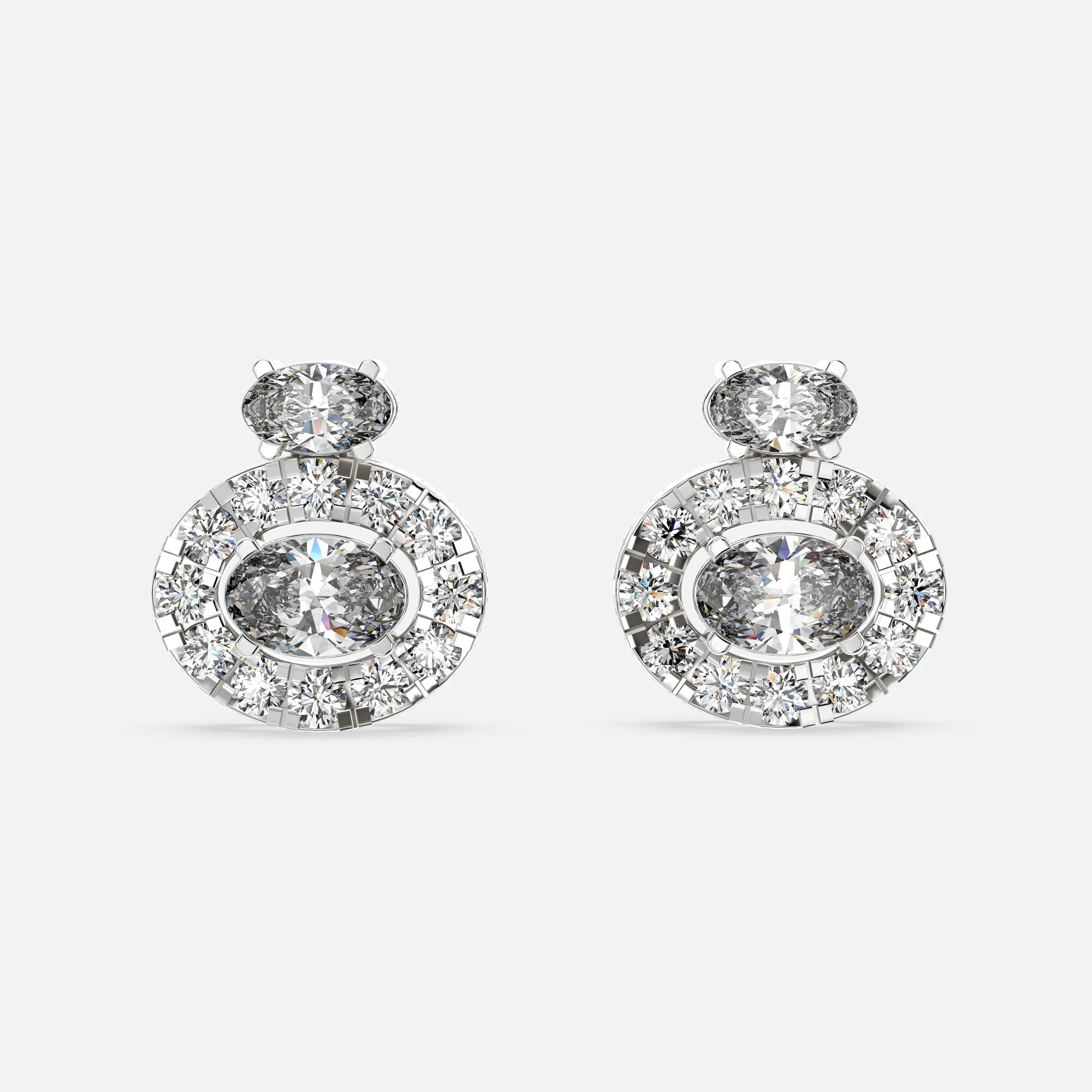Luna Halo Diamond Earrings
