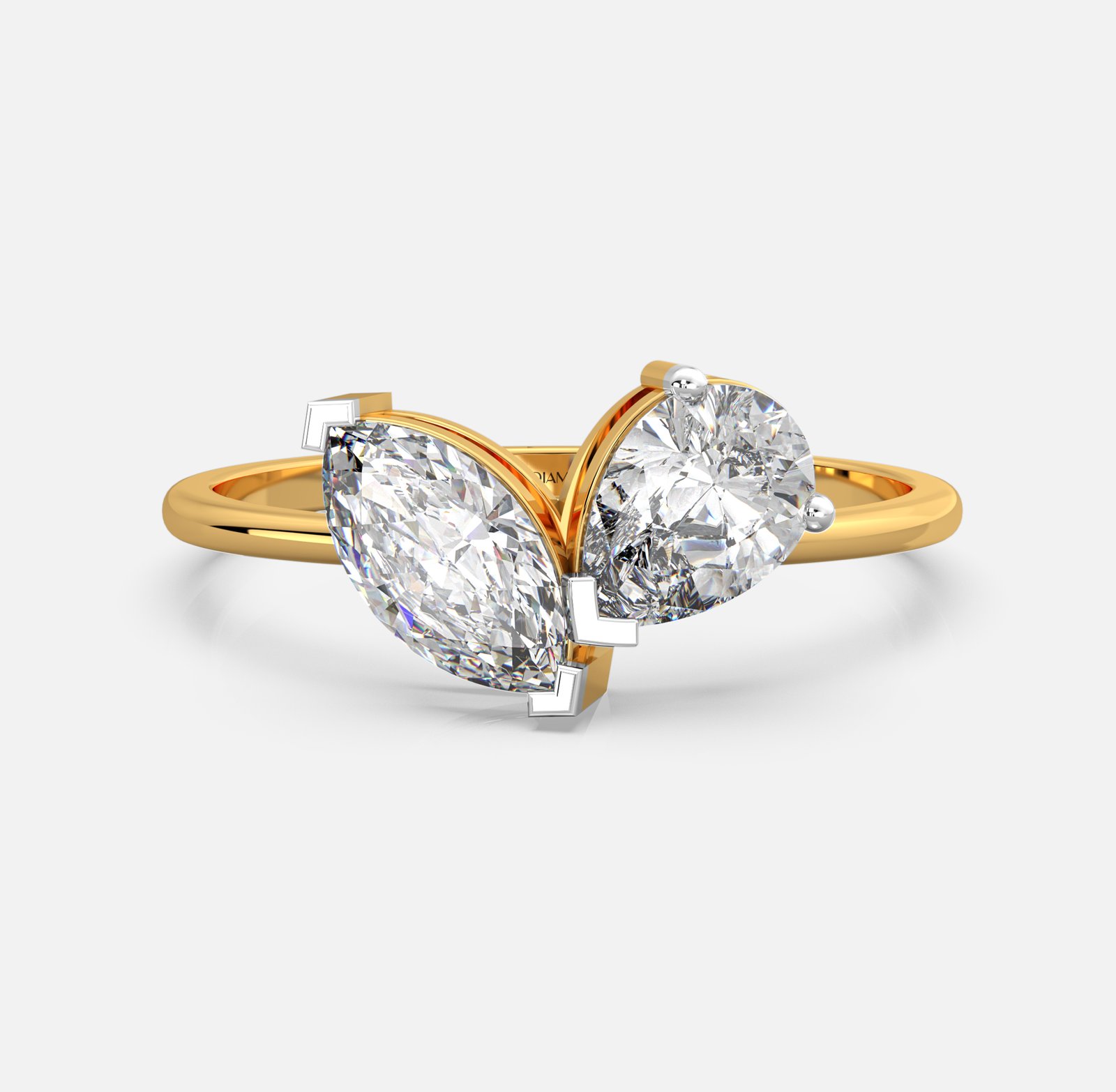 Twisted Pear Diamond Ring