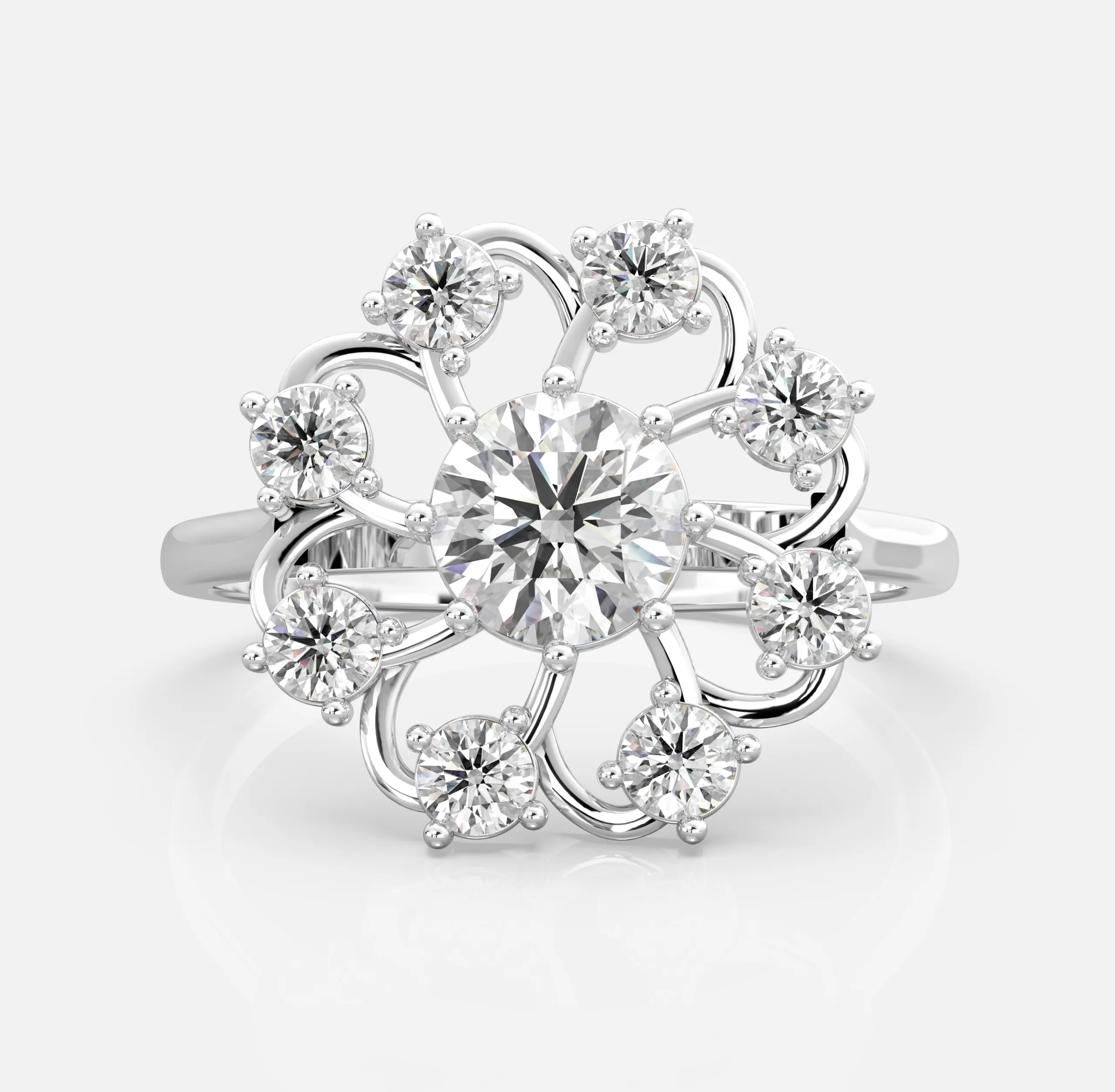 Diamond Floral Cluster Ring
