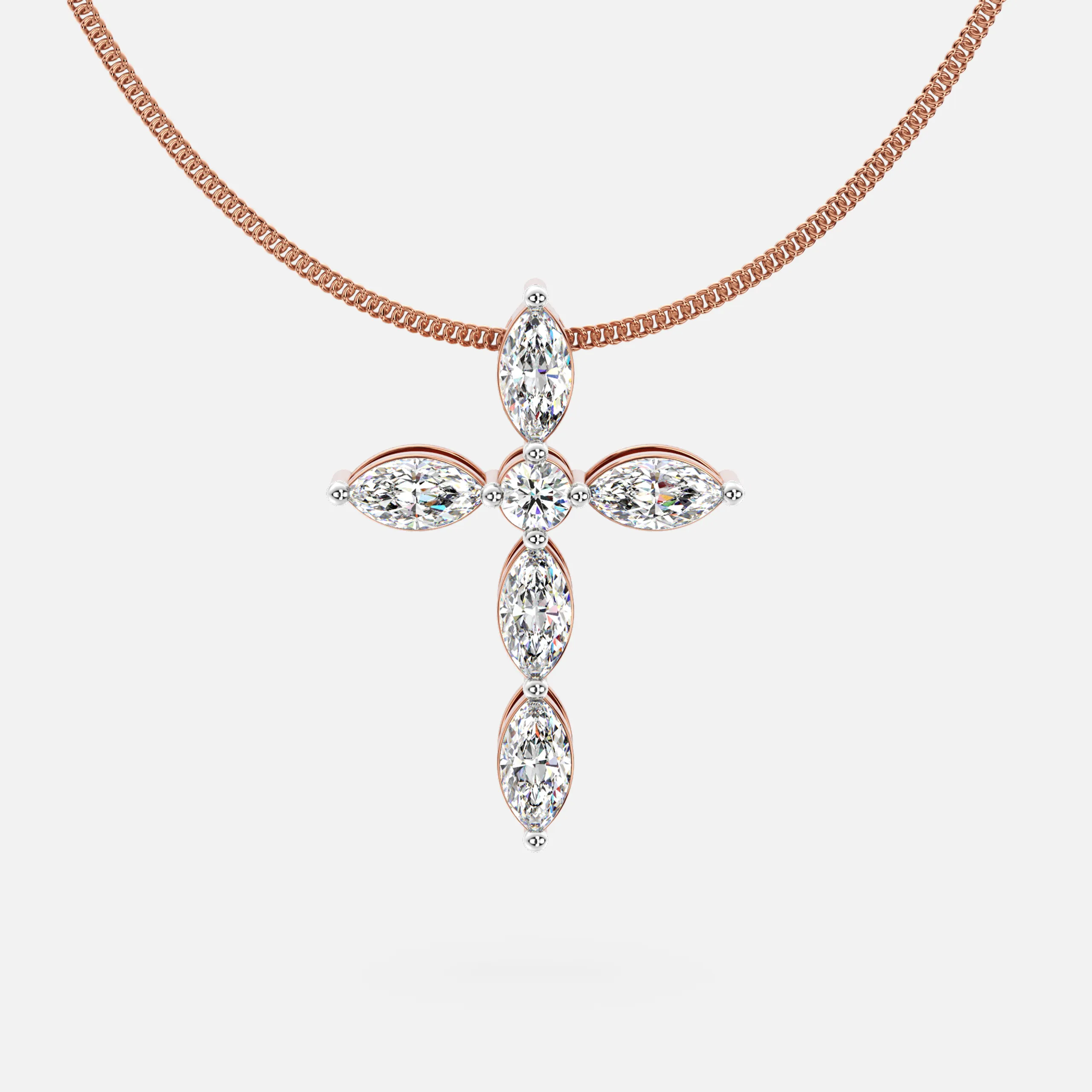 Marquise Cross Diamond Pendant