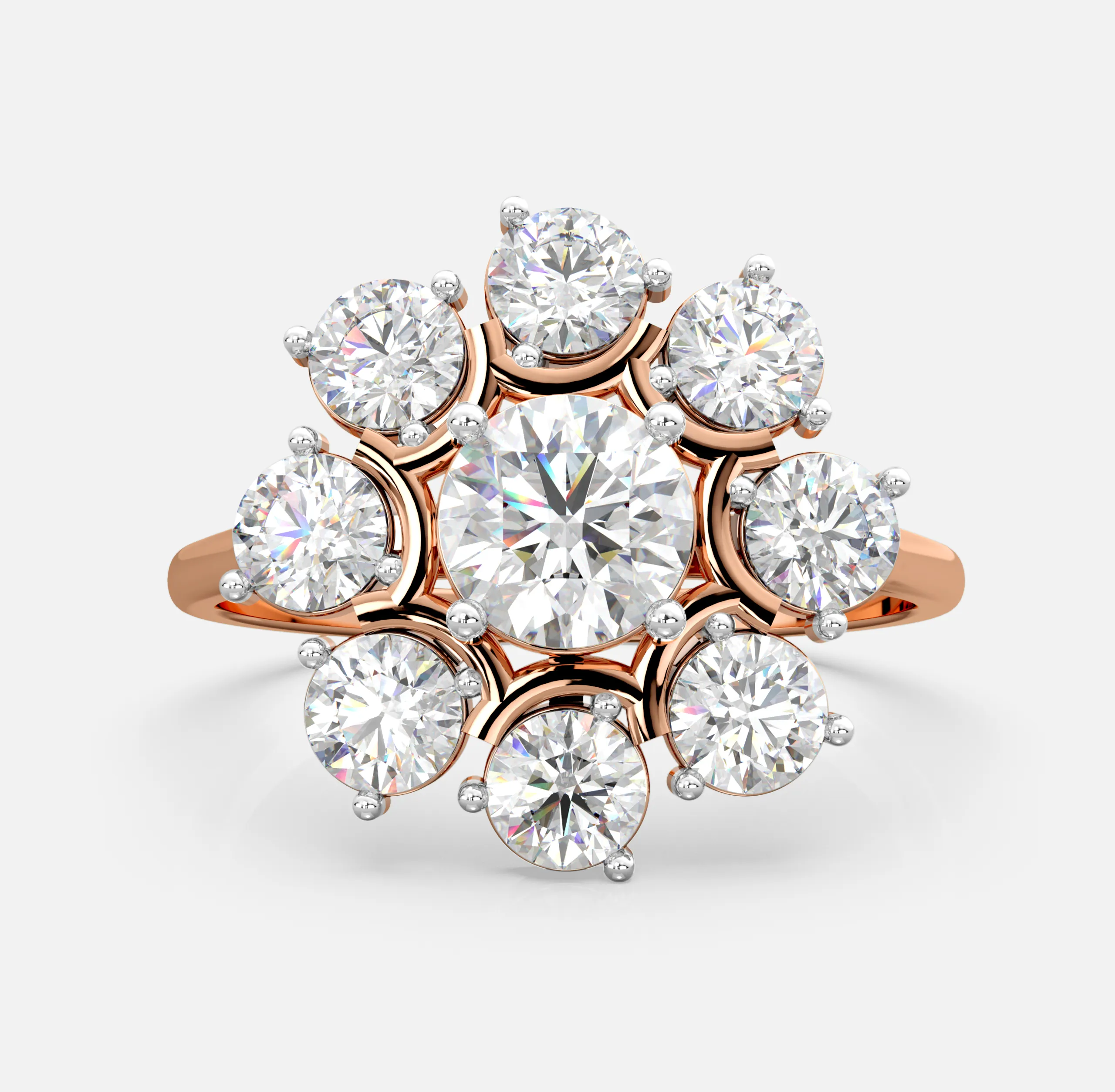 Floral Bloom Diamond Cluster Ring