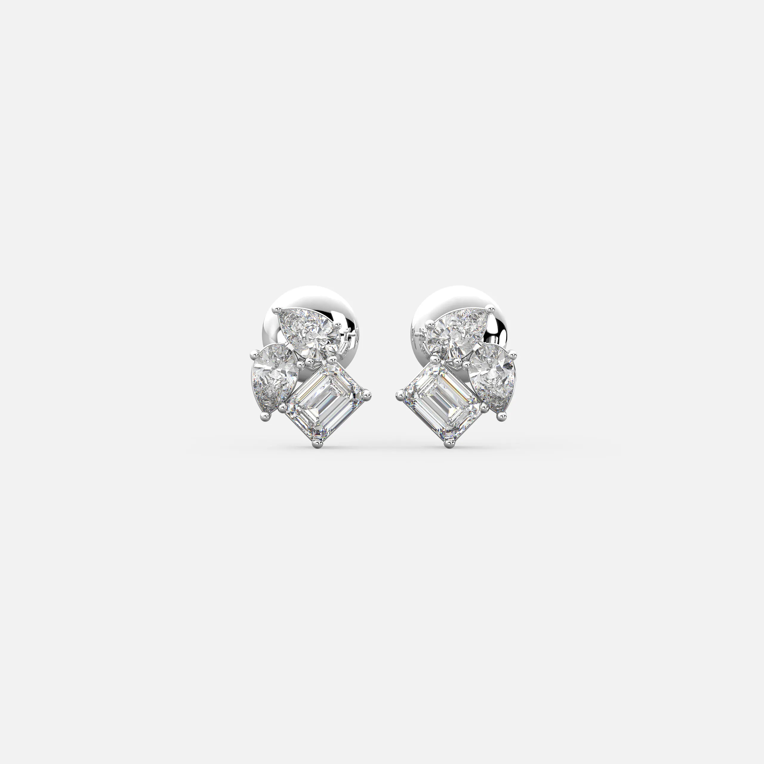 Radiant Crest Diamond Earrings