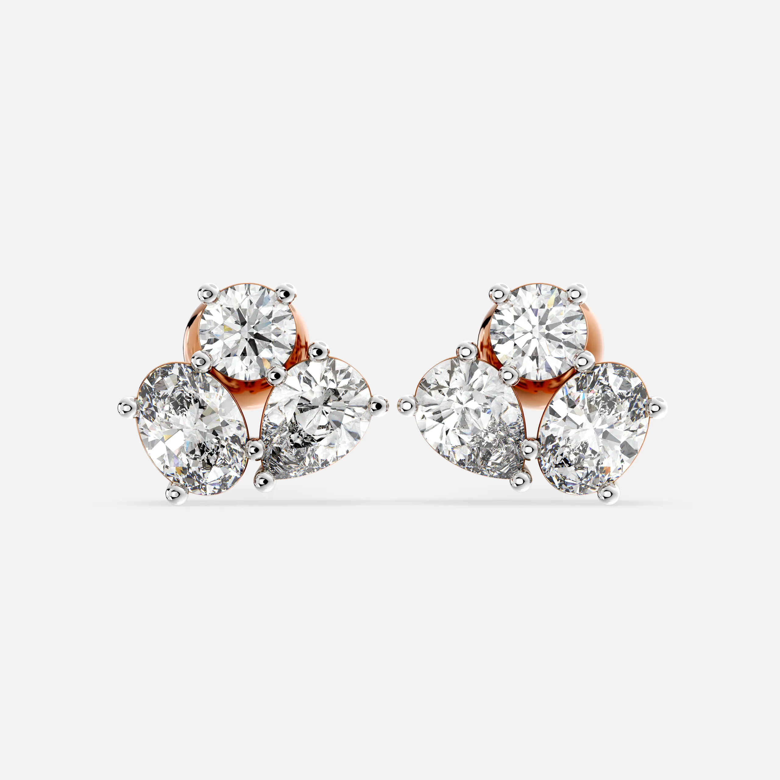 Trilia Cluster Diamond Earrings