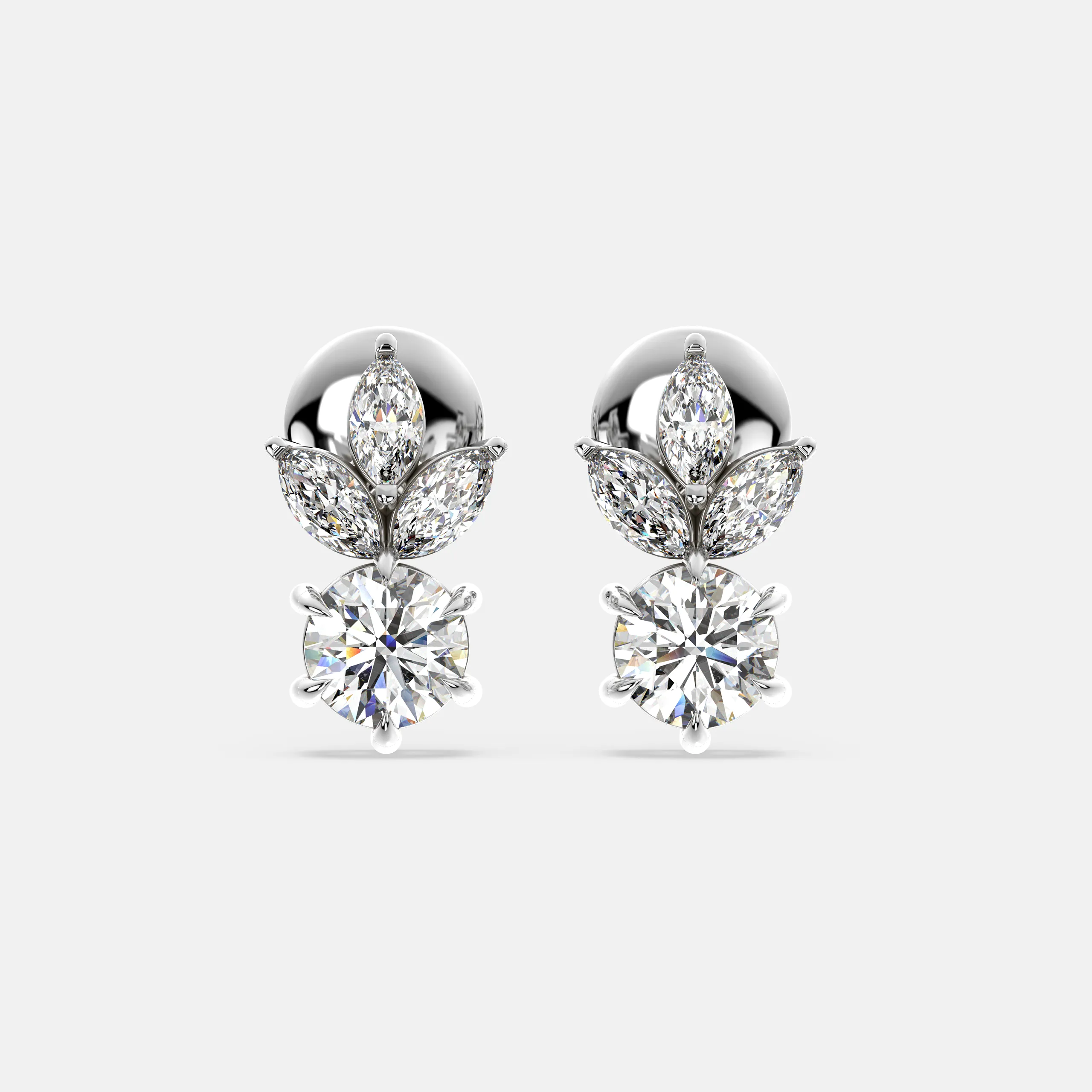 Eterna Leaf Diamond Earrings