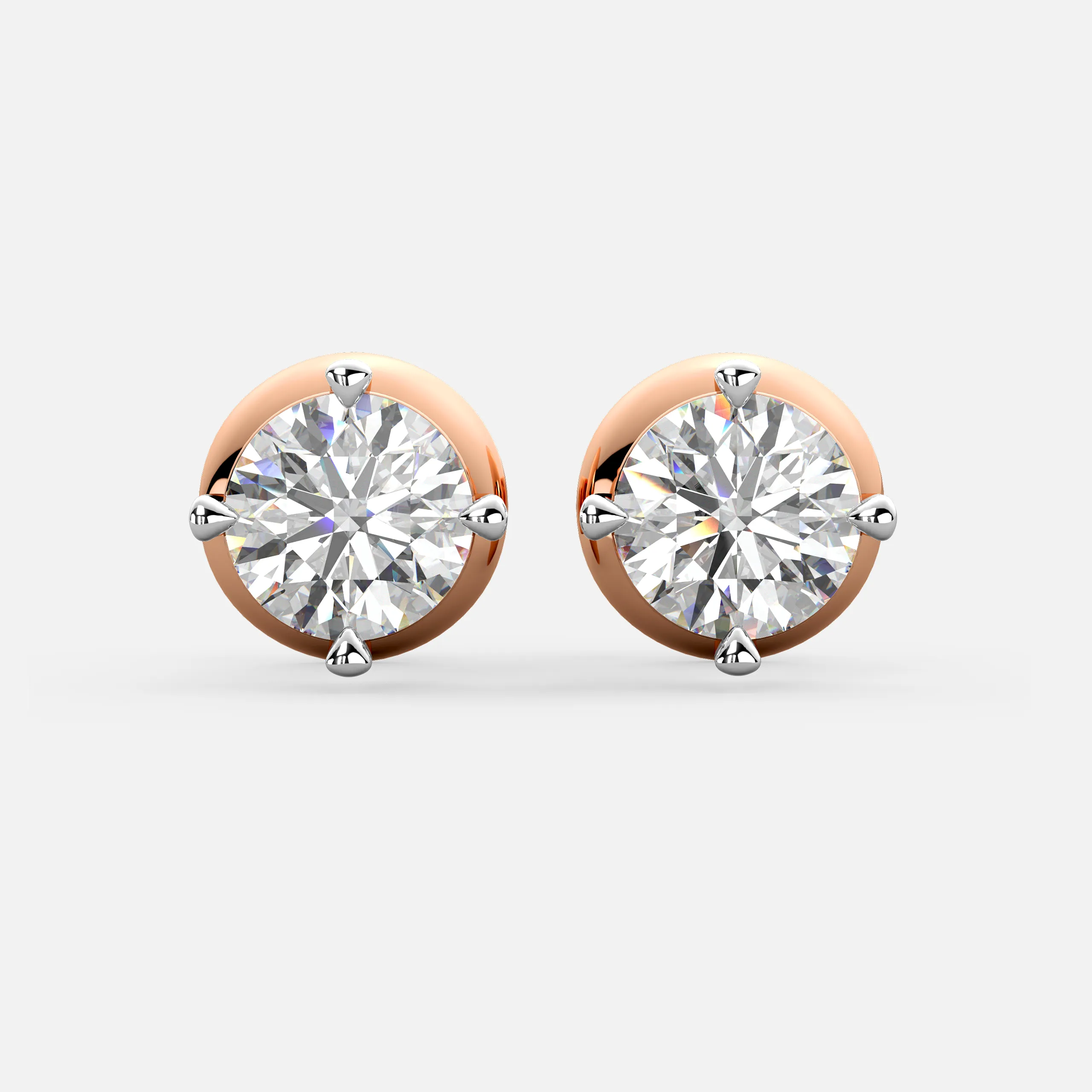 Solitaire Round Diamond Earrings