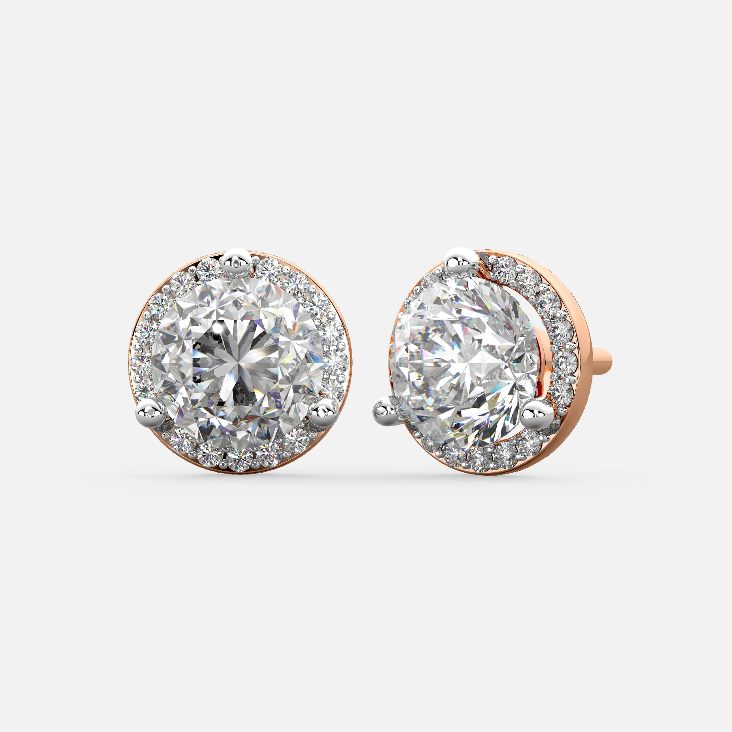 Halo Diamond Stud Earrings