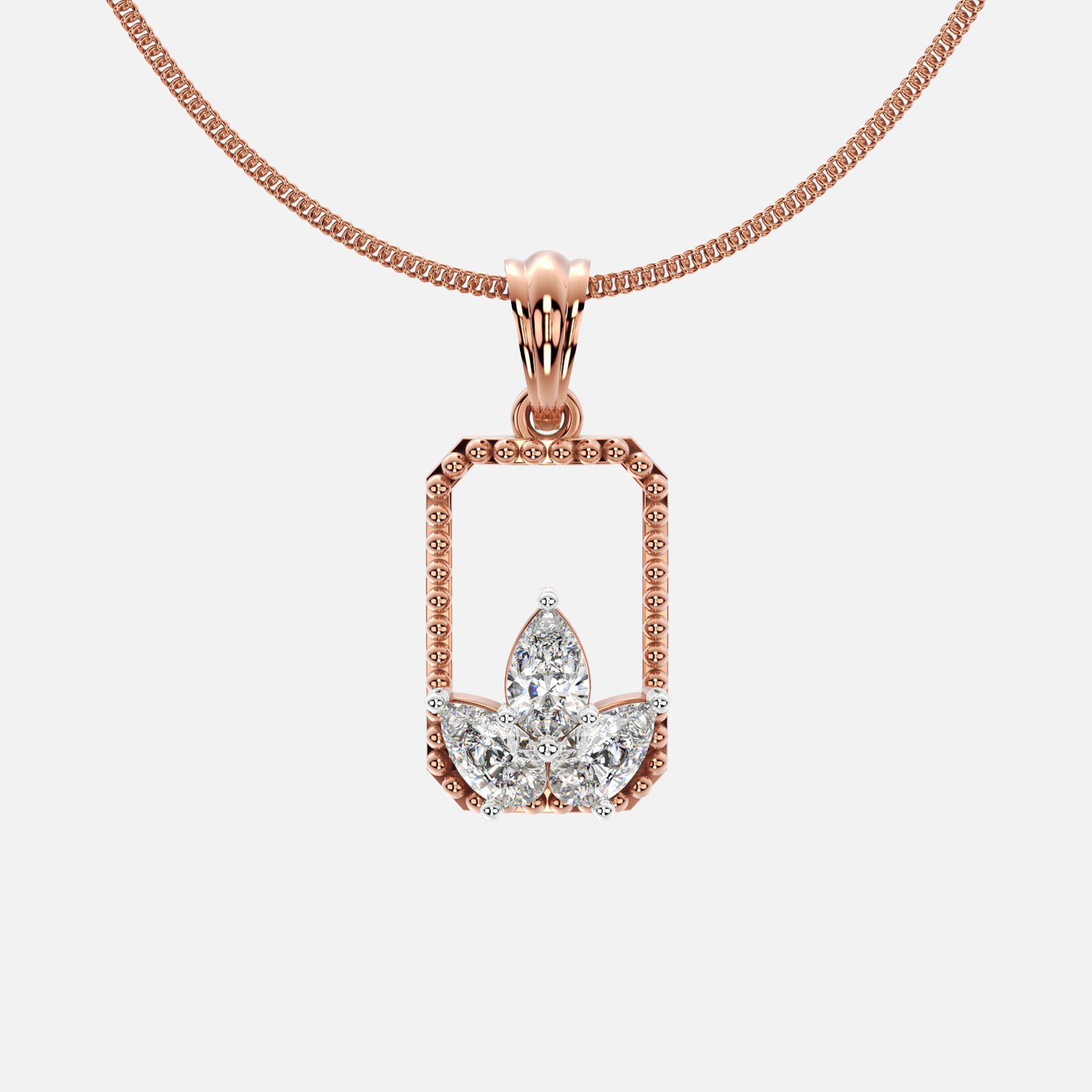Petal Frame Diamond Pendant