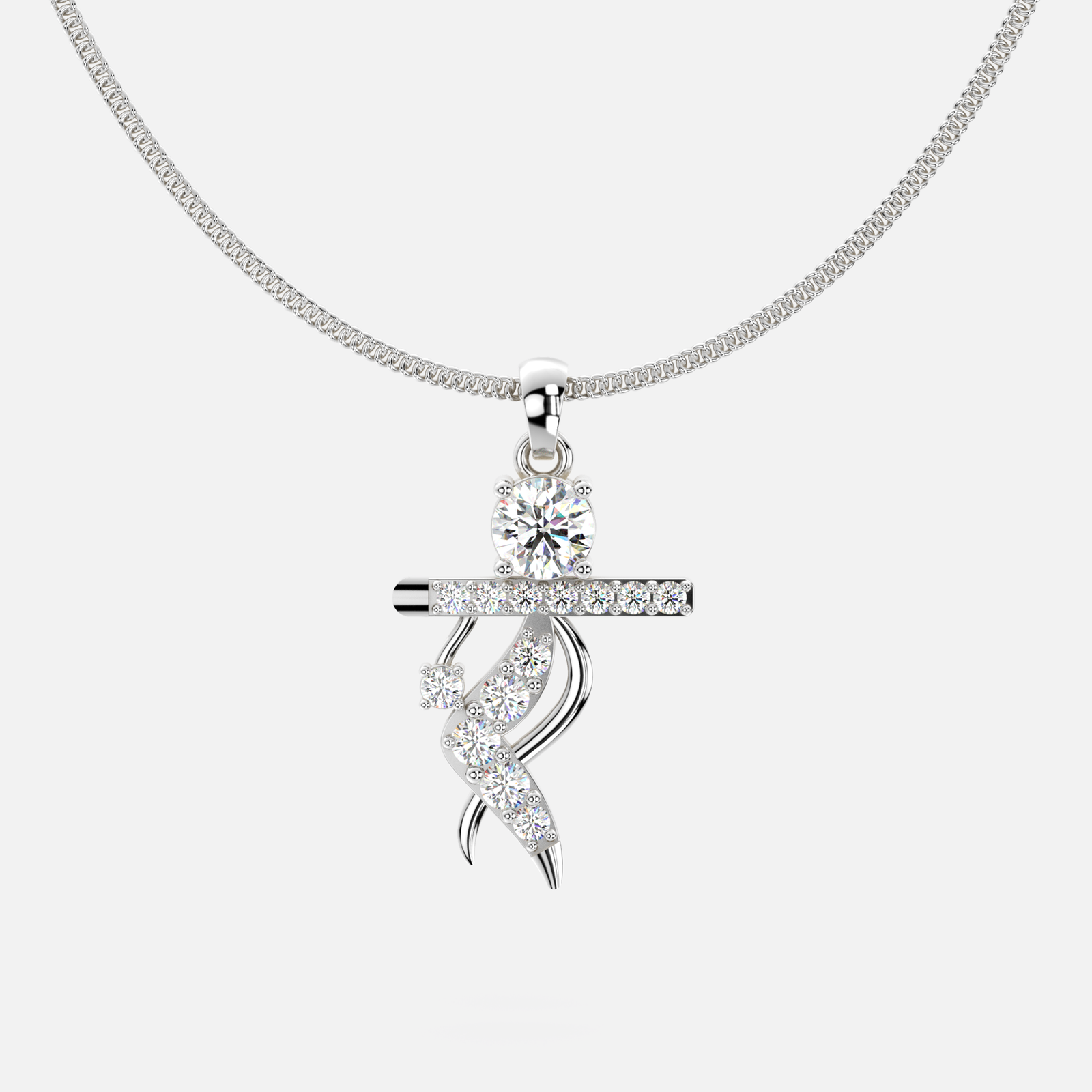 R Diamond Pendant