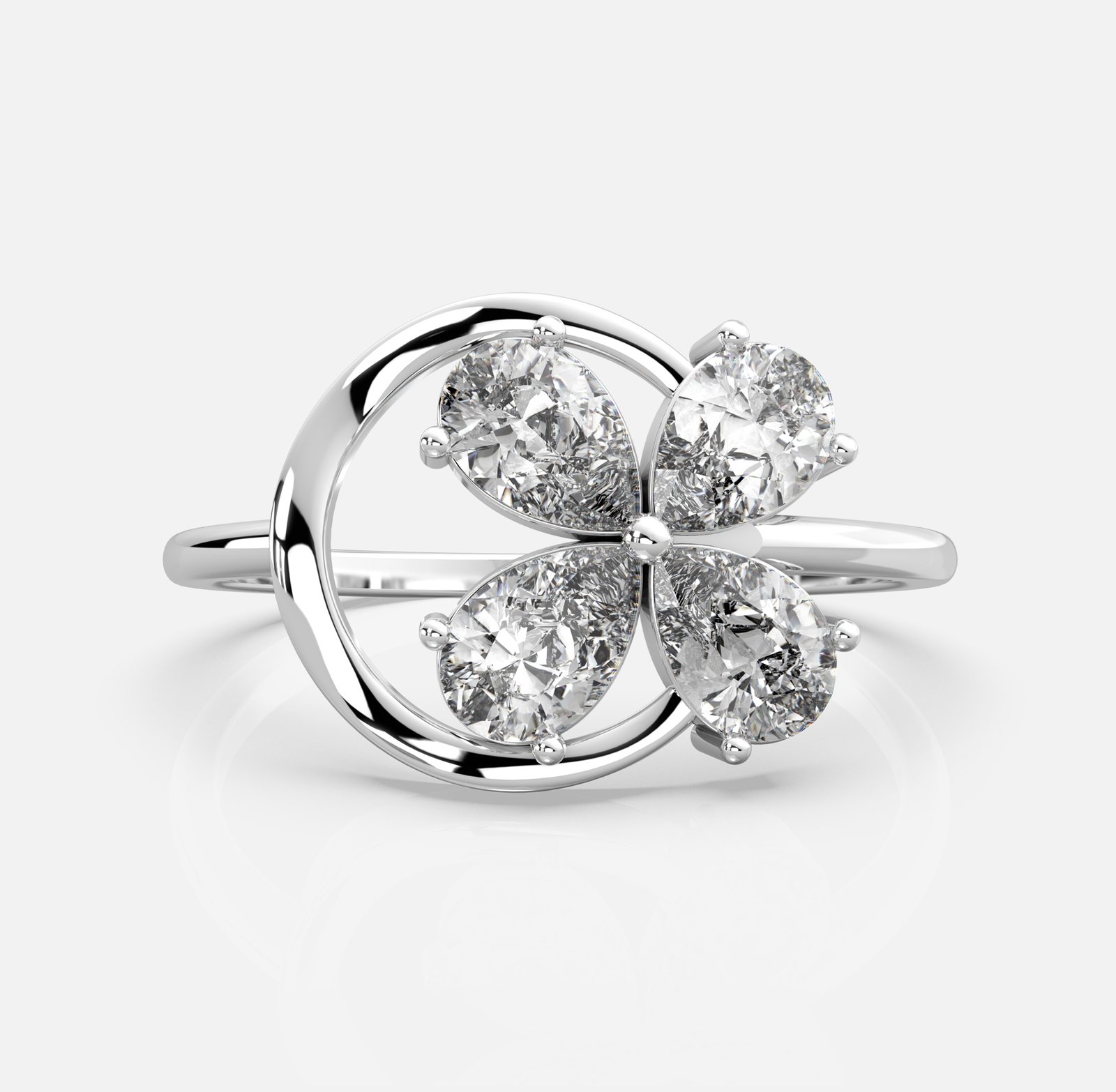 Petal Crest Diamond Ring