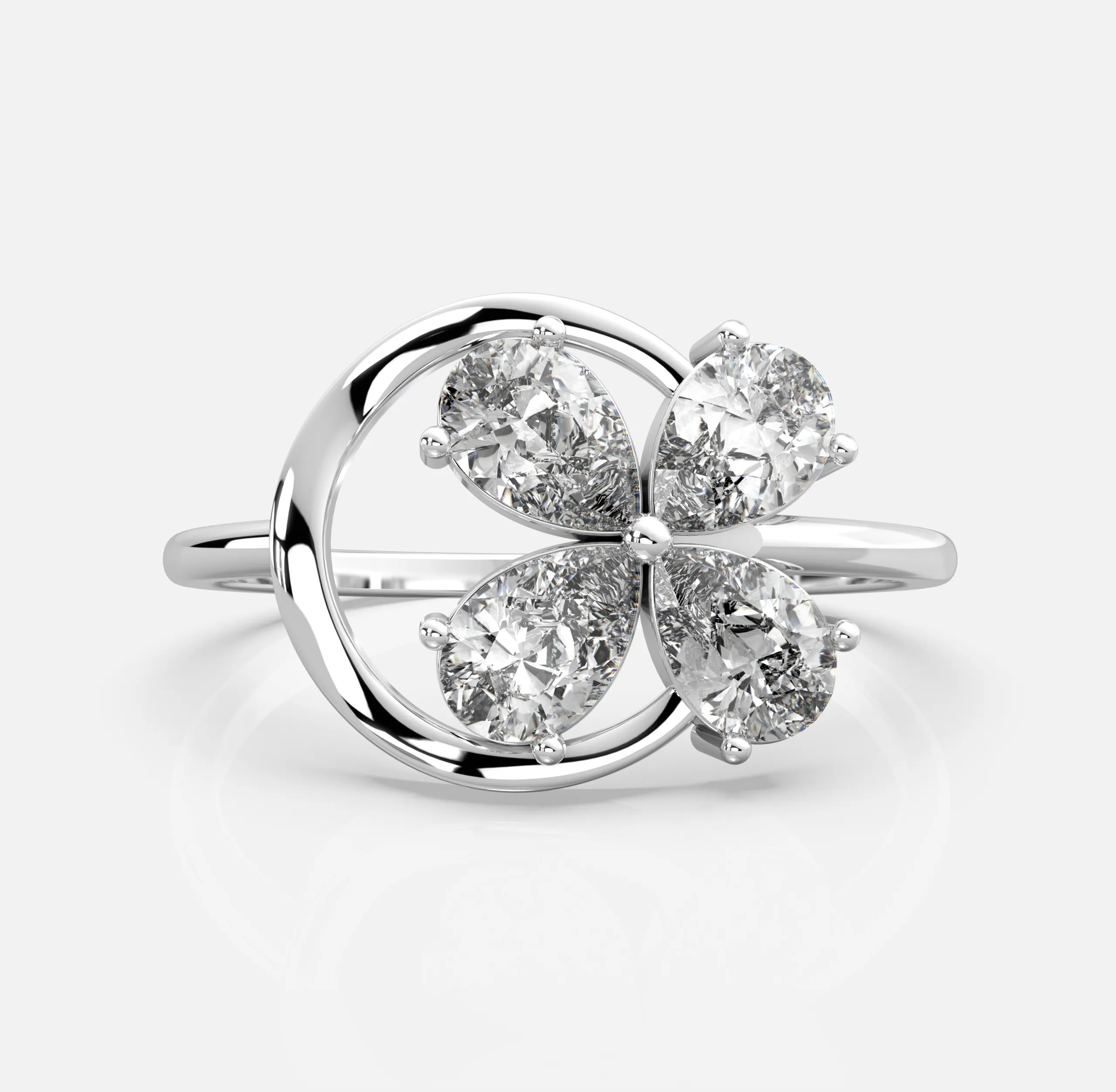 Petal Crest Diamond Ring