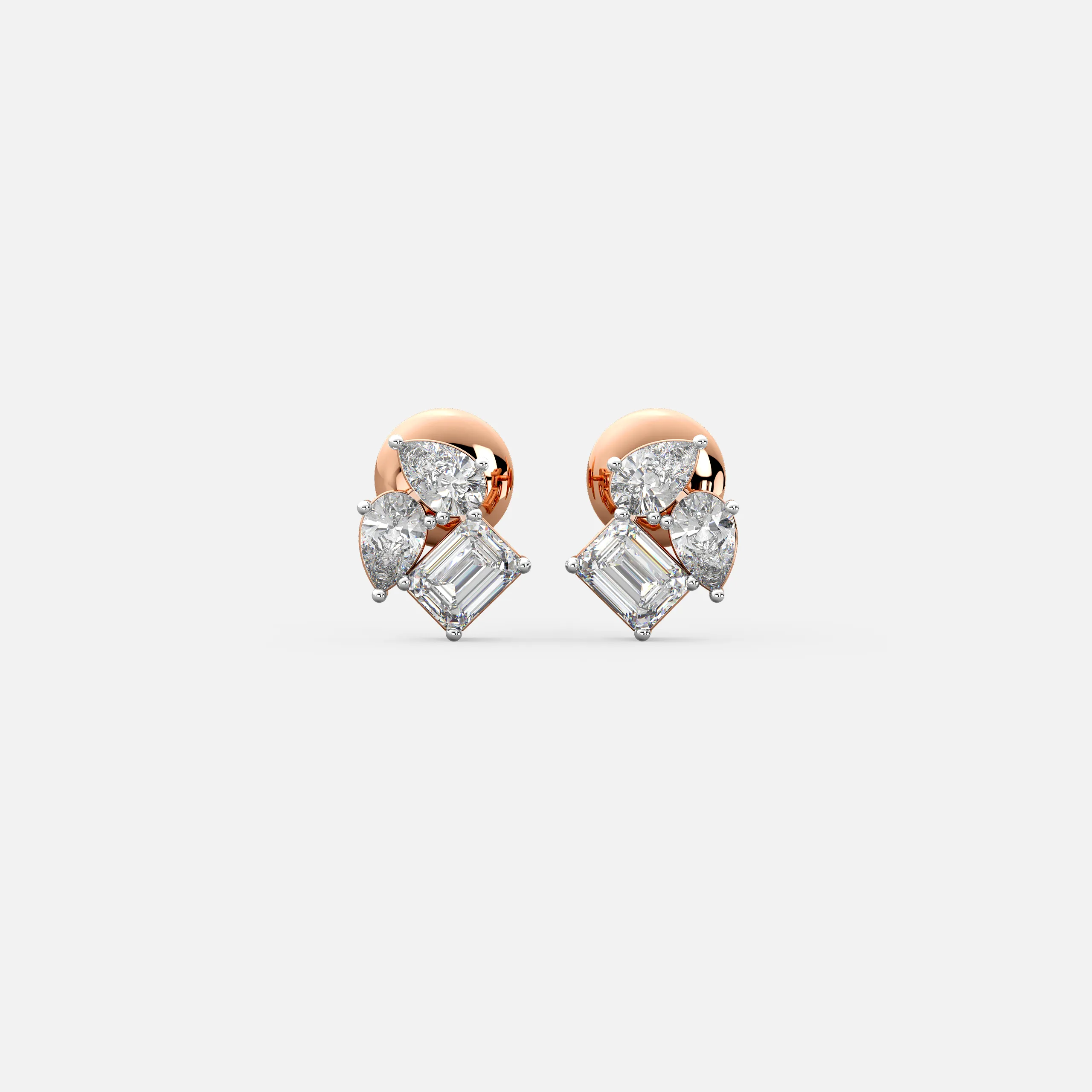 Radiant Crest Diamond Earrings