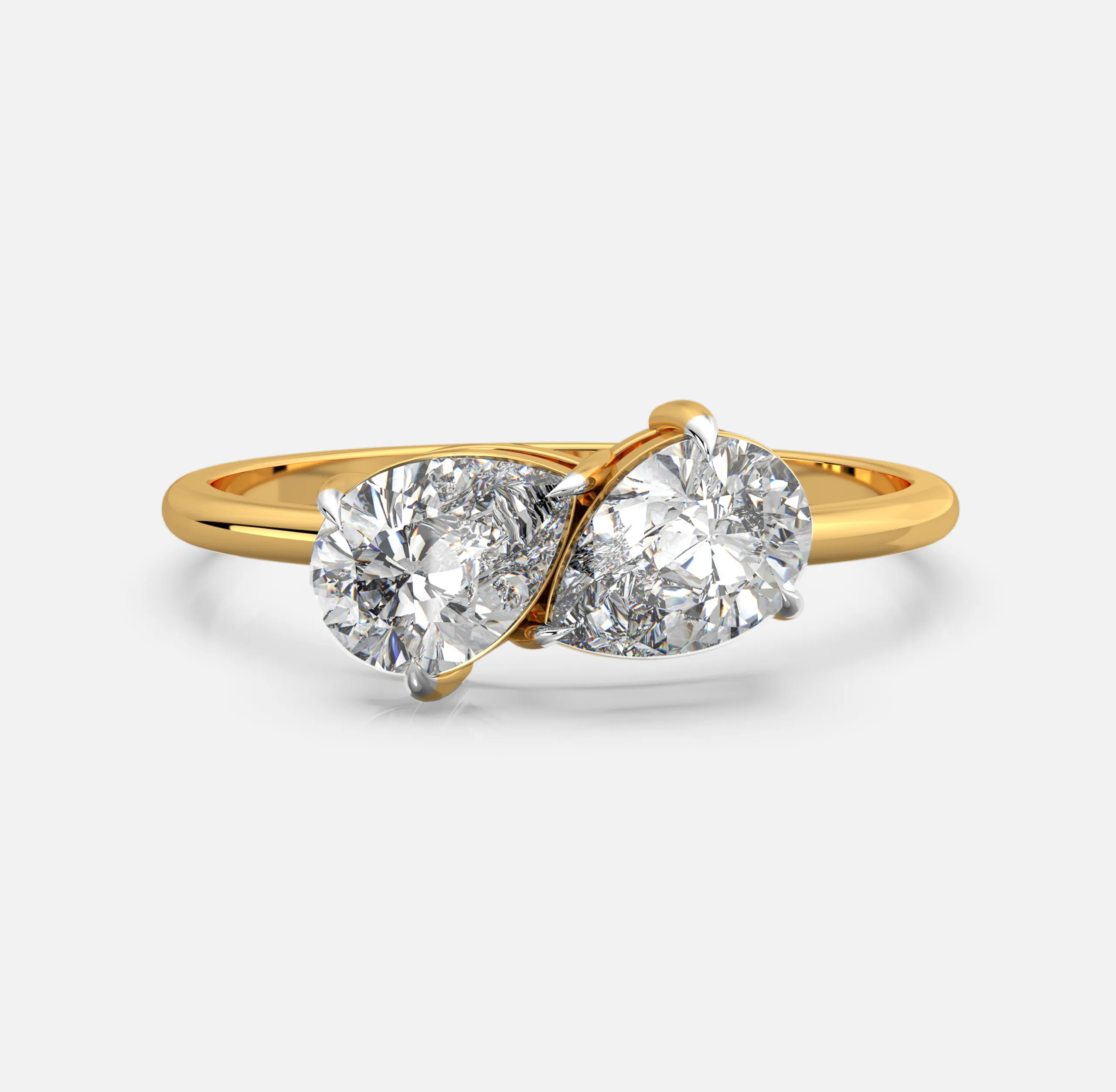 Twin Harmony Diamond Bypass Ring